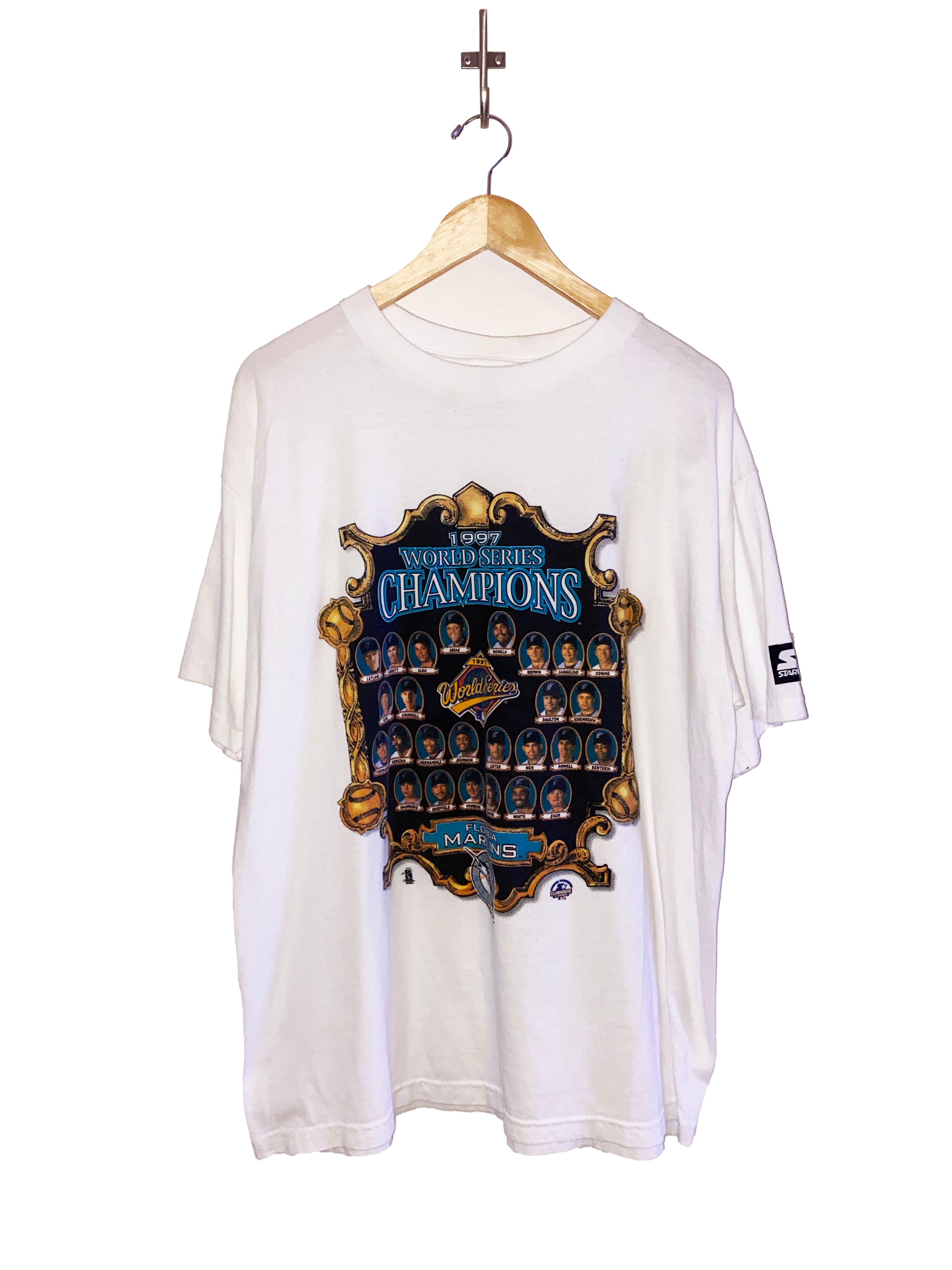 Vintage 1997 Florida Marlins World Series Champions Crewneck T Shirt Size XL