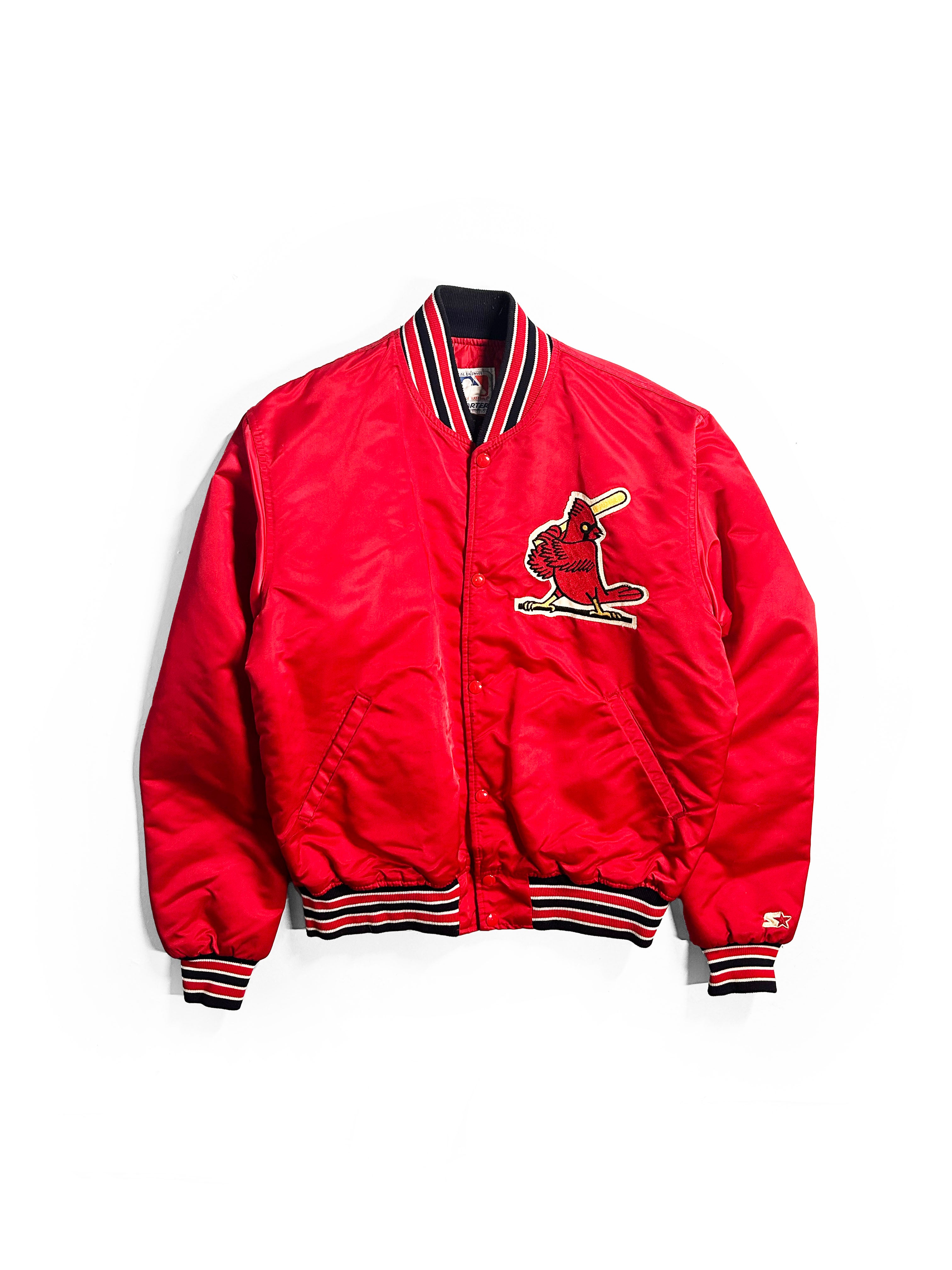 Satin Starter St. Louis Cardinals White and Red Jacket