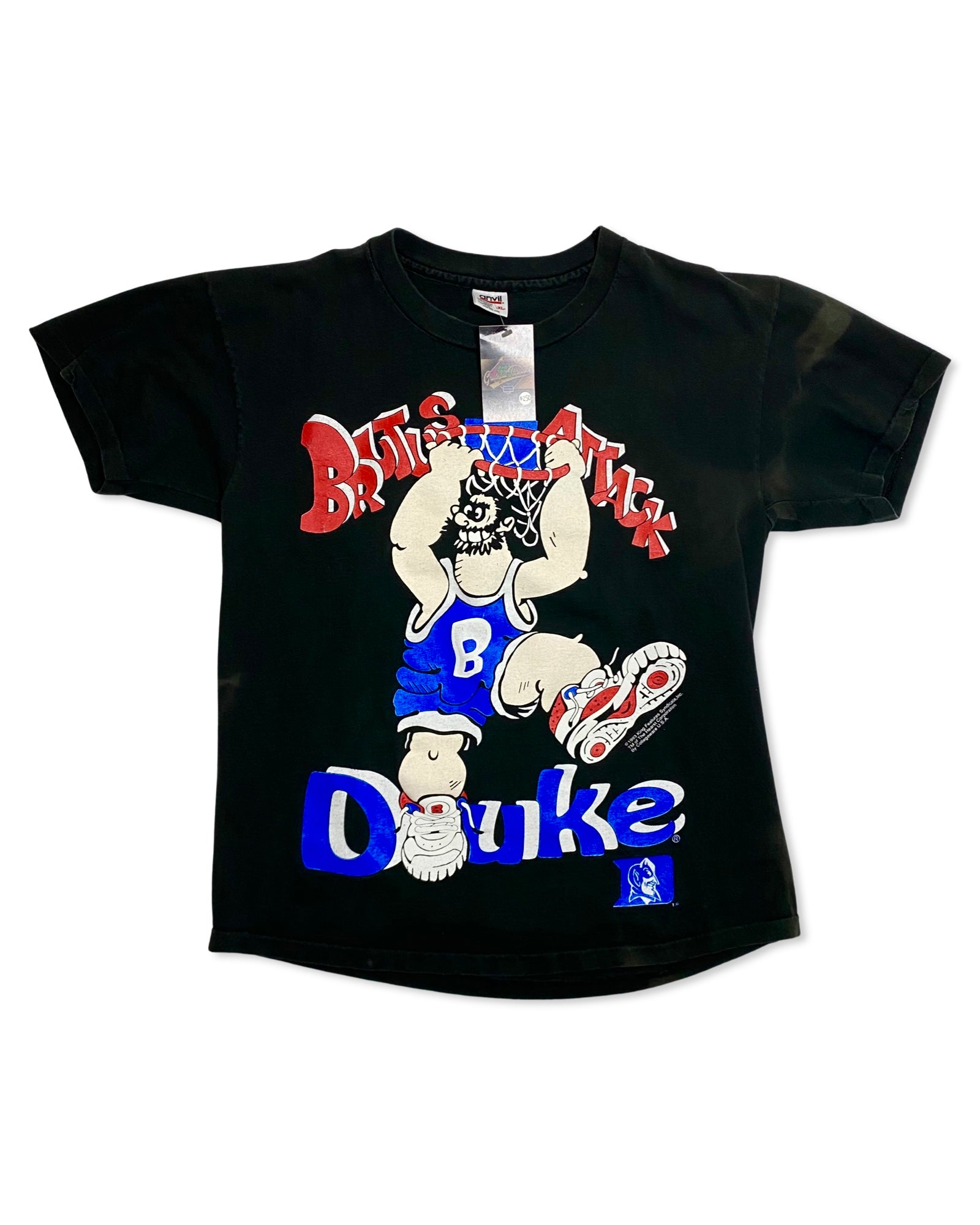 Vintage 1993 Popeye 'Brutus Attack' Duke Basketball T-Shirt