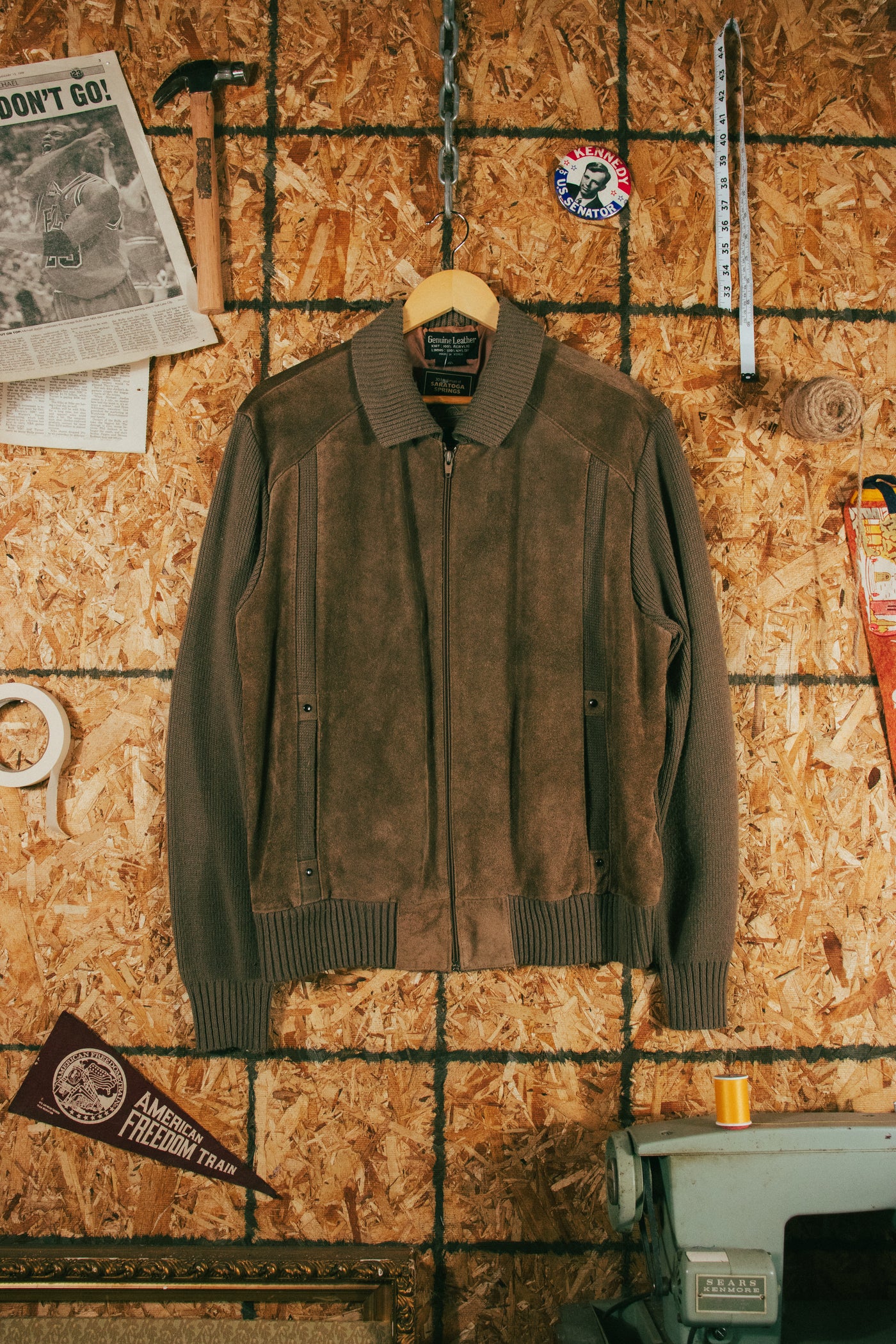 Vintage 80s Leather Zip Up Jacket