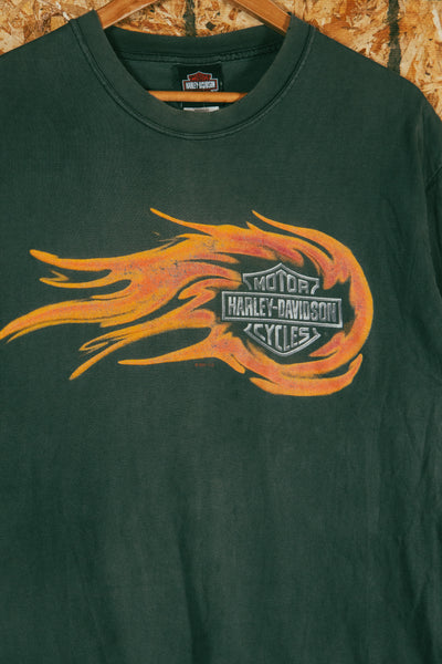 Vintage 2001 Harley Davidson Boston Flame T-Shirt