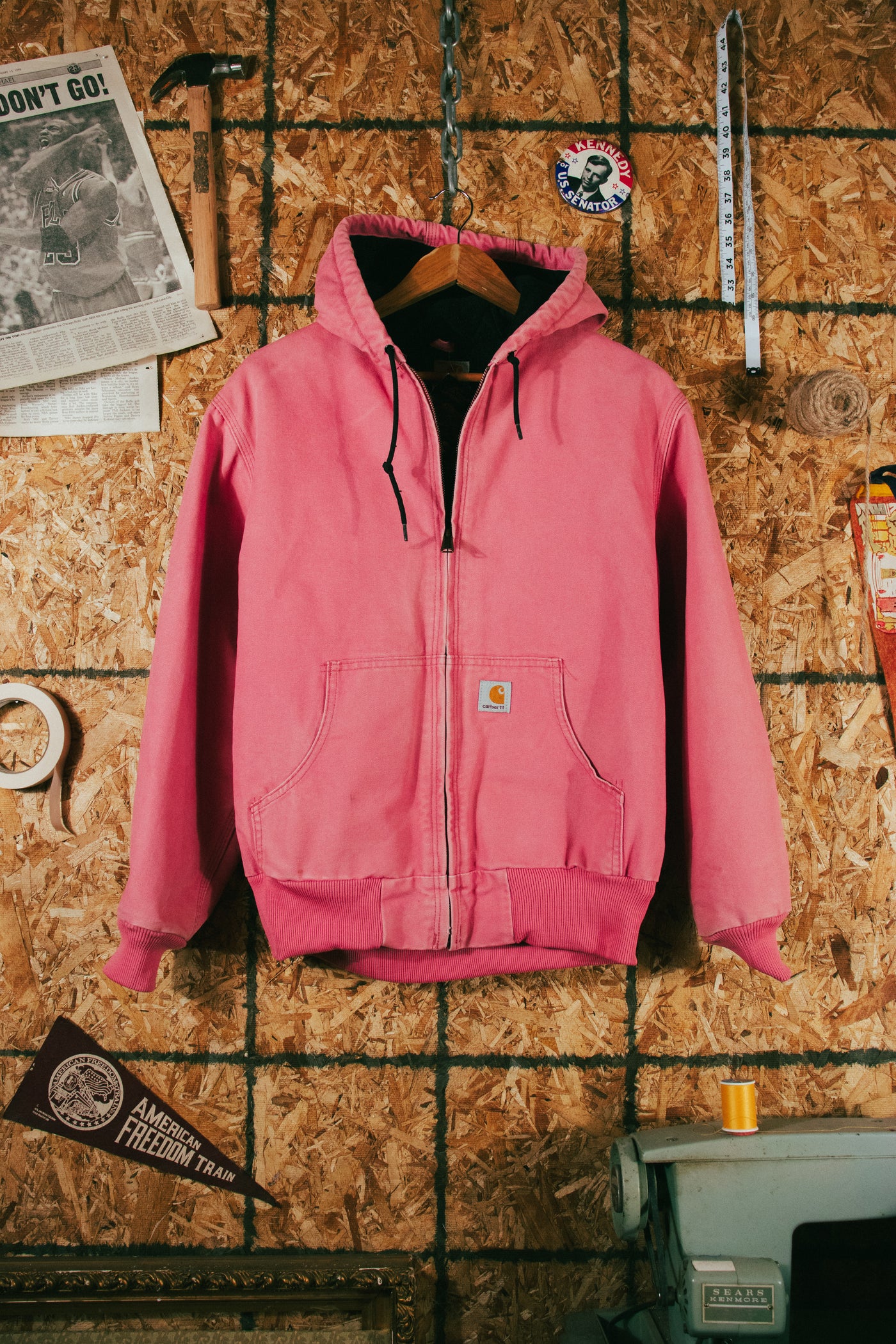 Vintage Carhartt WJ130 BBT Pink Hooded Jacket