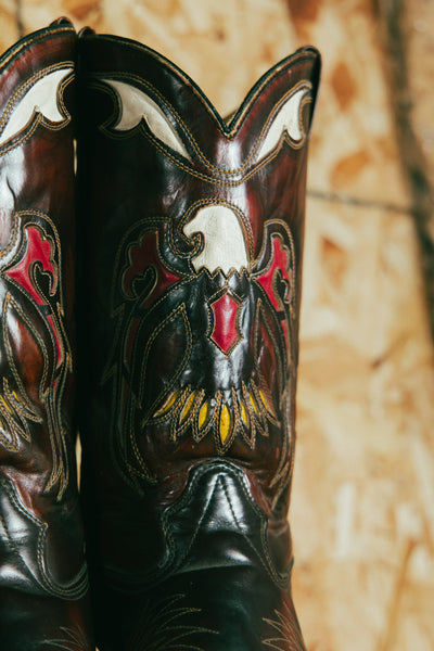 Vintage Eagle Thunderbird Texas Cowboy Boot