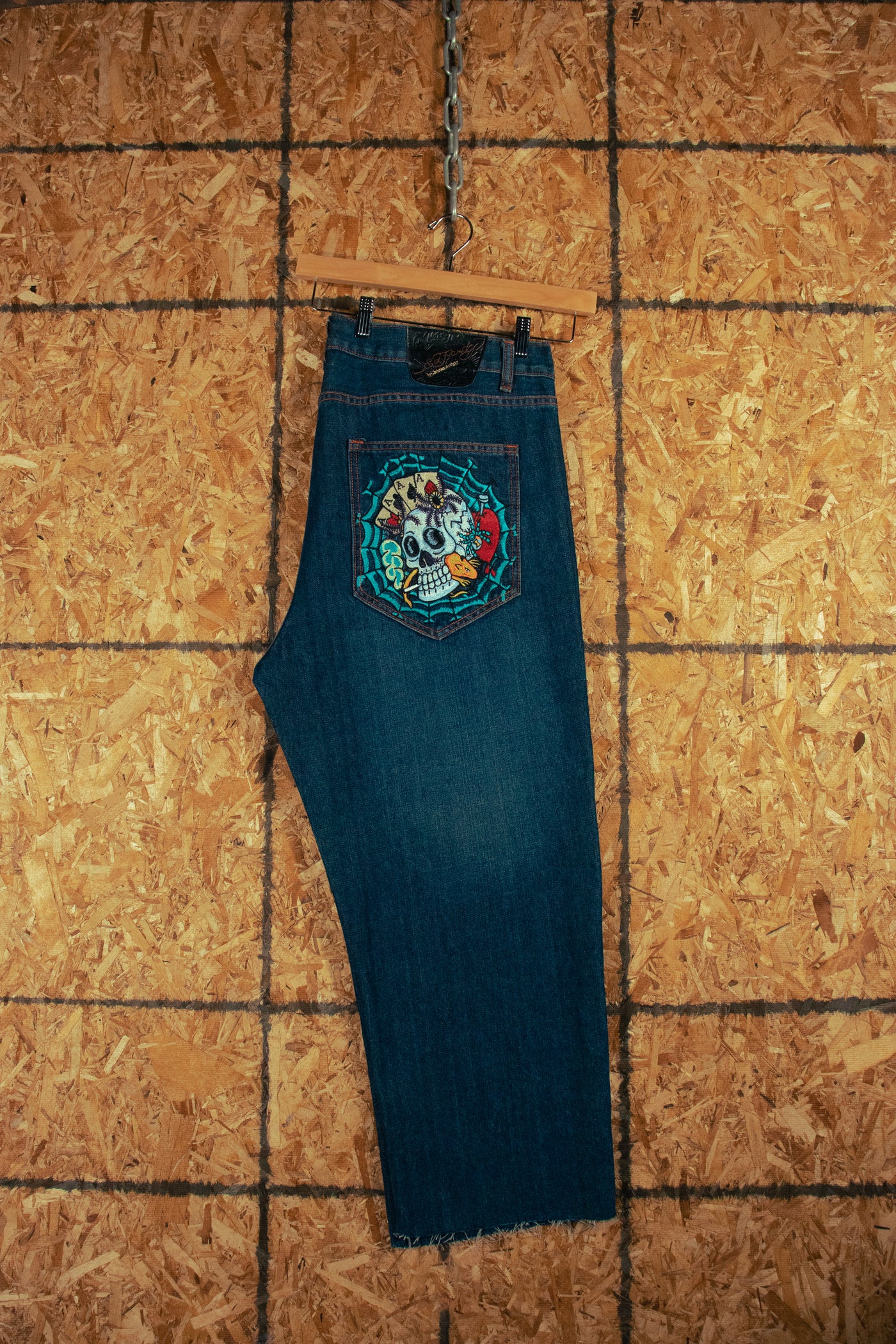 Vintage Ed Hardy Embroidered Skull Jeans