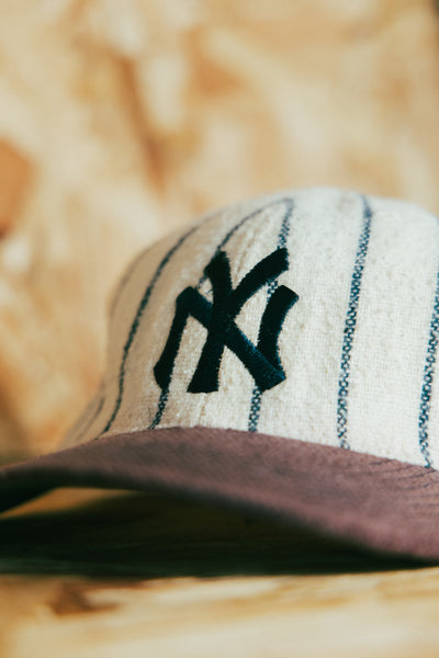 Vintage 90s Wool Pinnstripe Fitted Yankees Hat