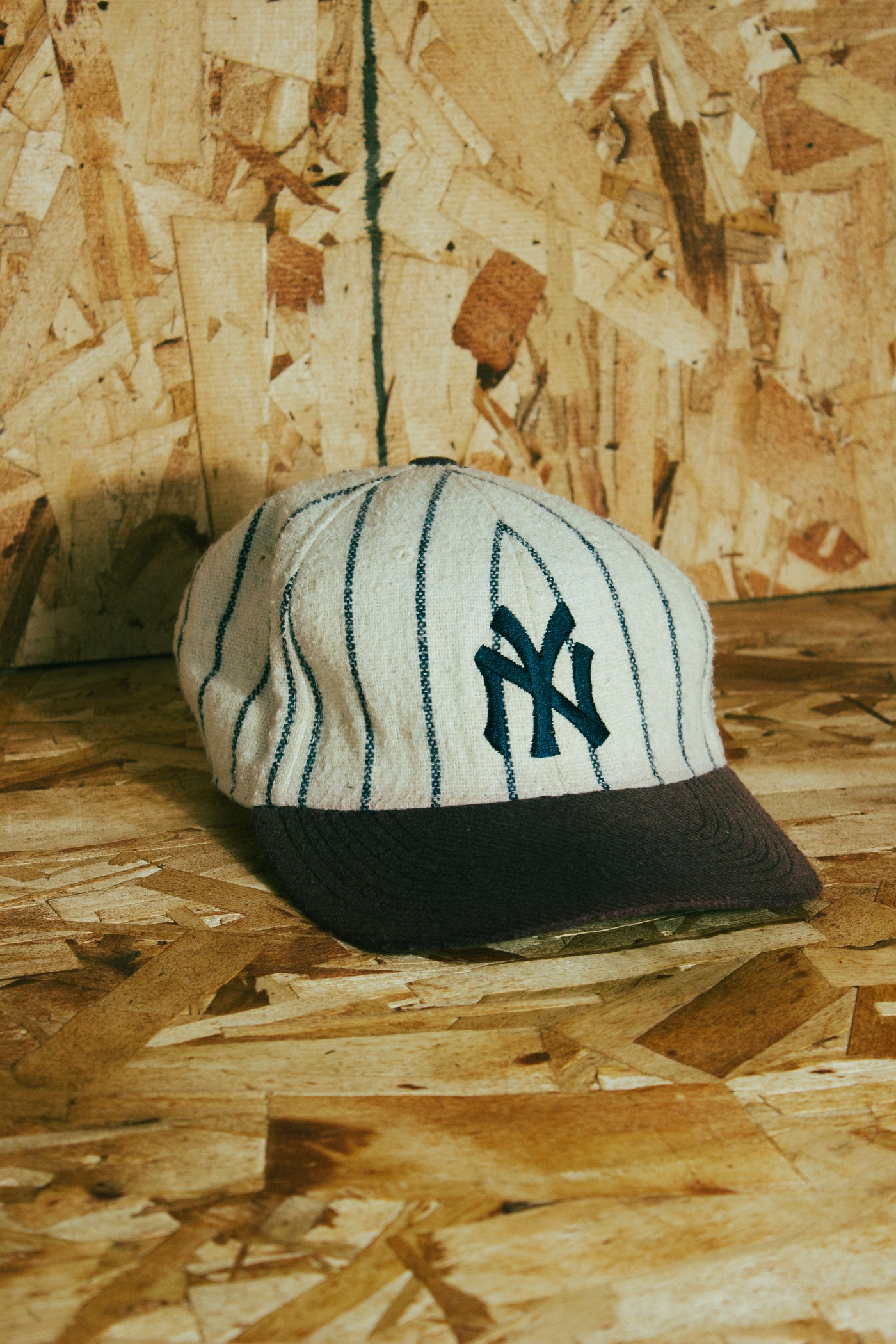 Vintage 90s Wool Pinnstripe Fitted Yankees Hat