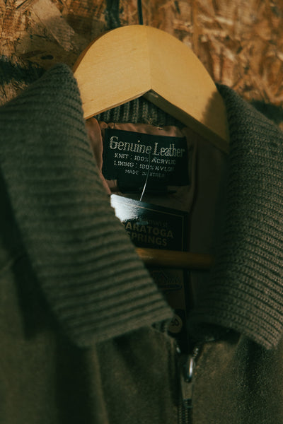 Vintage 80s Leather Zip Up Jacket