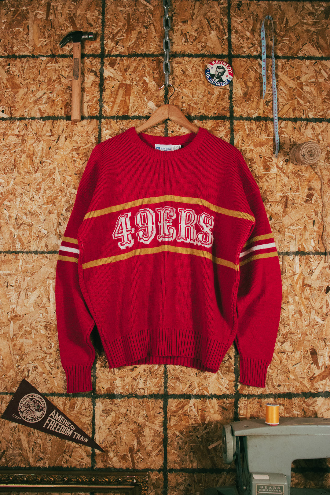 Vintage 80s Cliff Engle San Francisco 49ers Knit Sweater