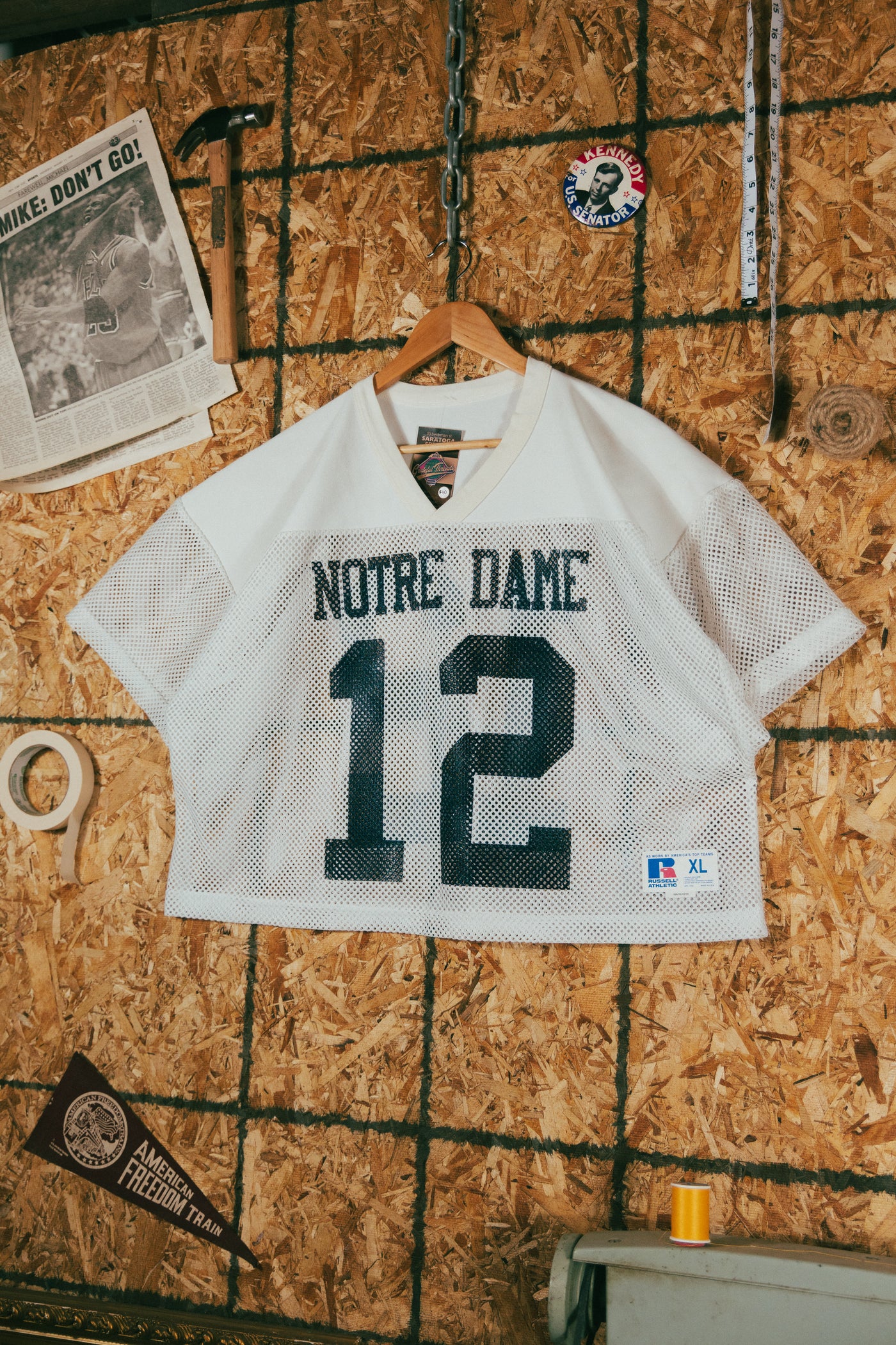 Vintage 80s Notre Dame Croppy Mesh Jersey