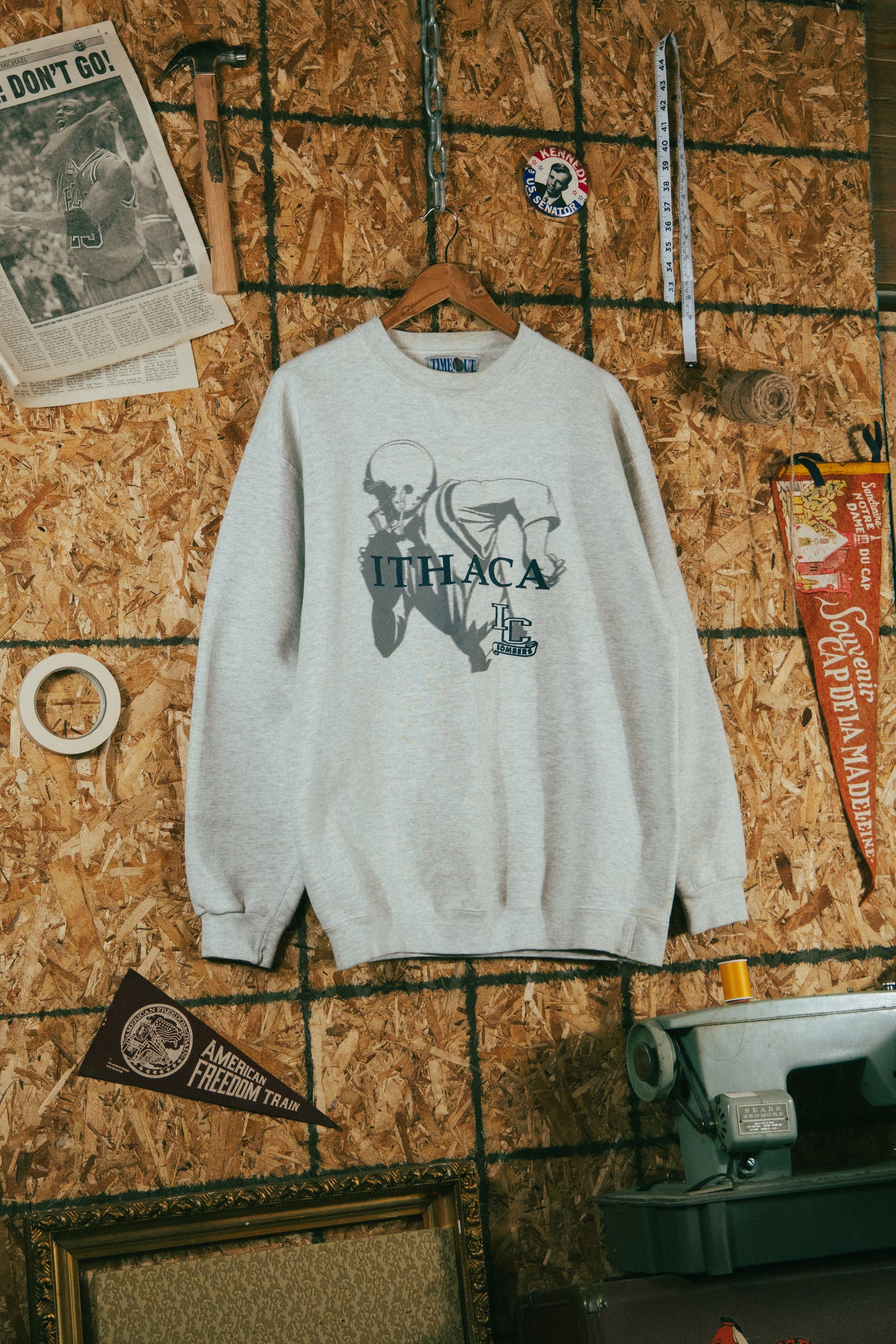 Vintage 90s Ithaca Football Heavyweight Crewneck