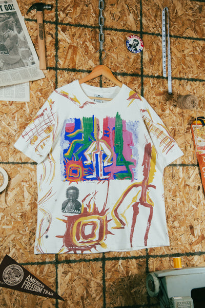 Vintage 90s All Over Print Miles Davis Art T-Shirt