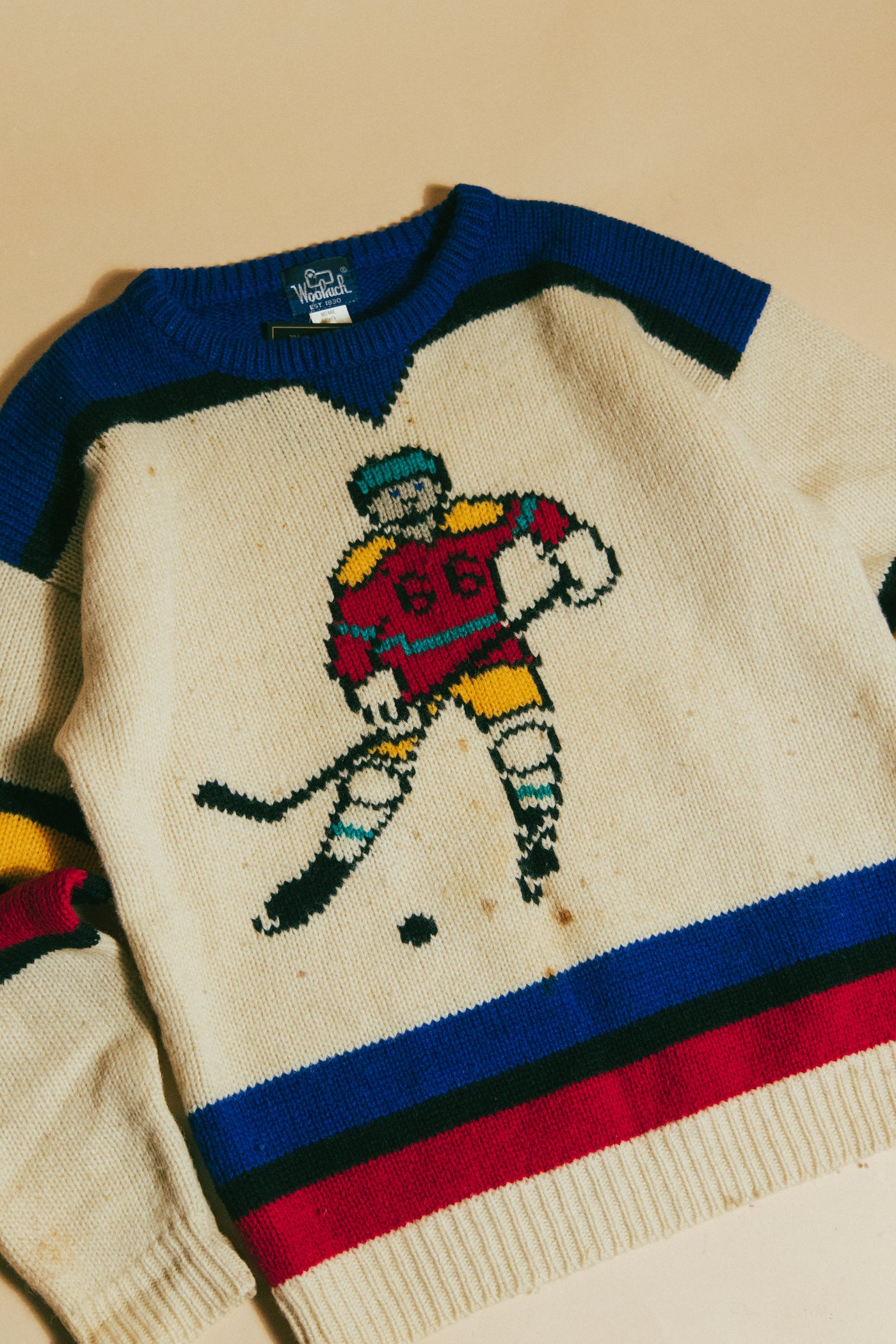 Vintage 90s Woolrich Knit Wool Hockey Sweater