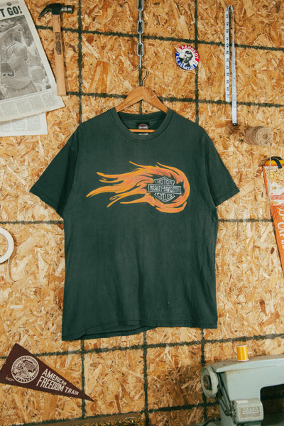 Vintage 2001 Harley Davidson Boston Flame T-Shirt