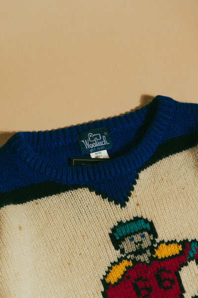 Vintage 90s Woolrich Knit Wool Hockey Sweater