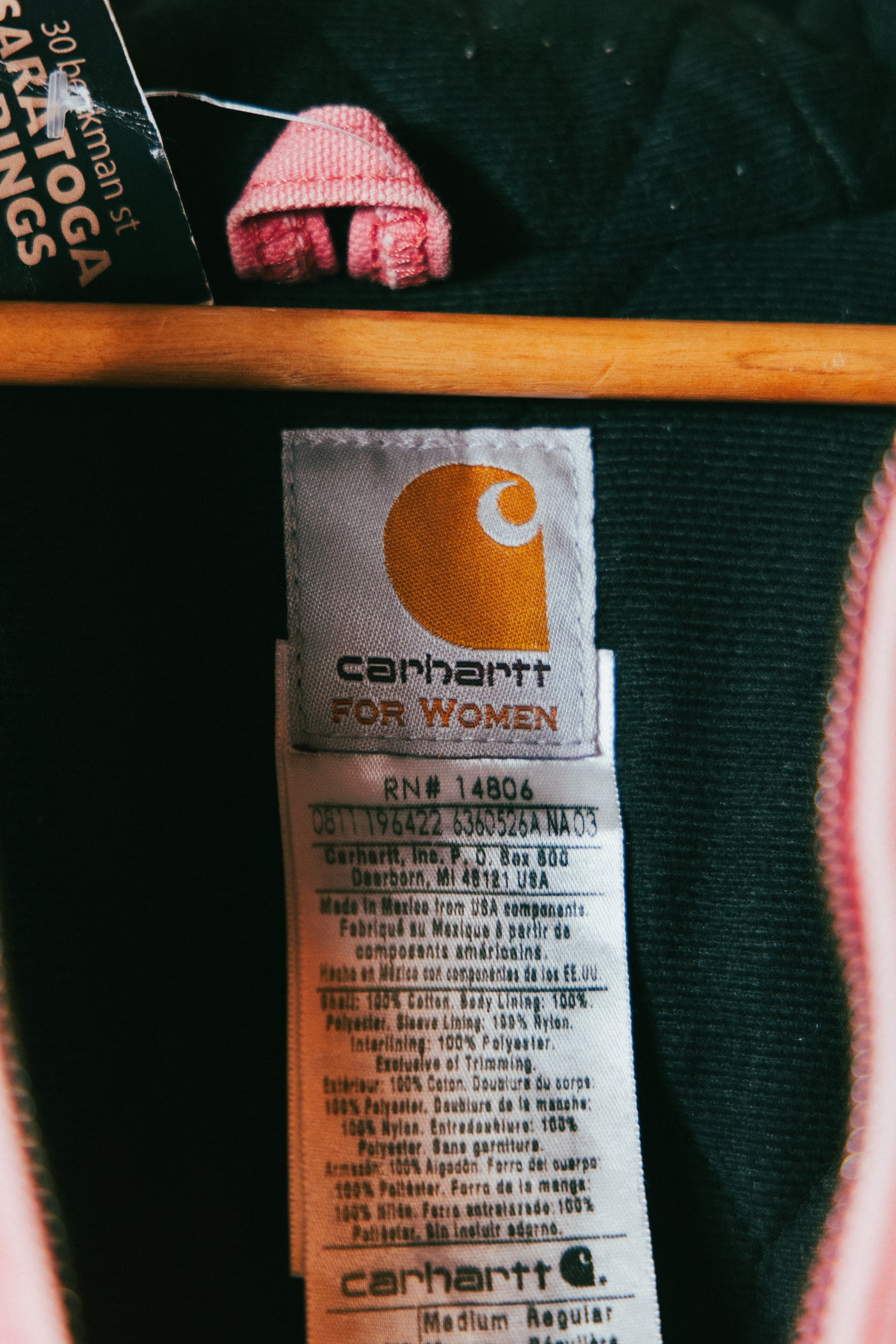 Vintage Carhartt WJ130 BBT Pink Hooded Jacket