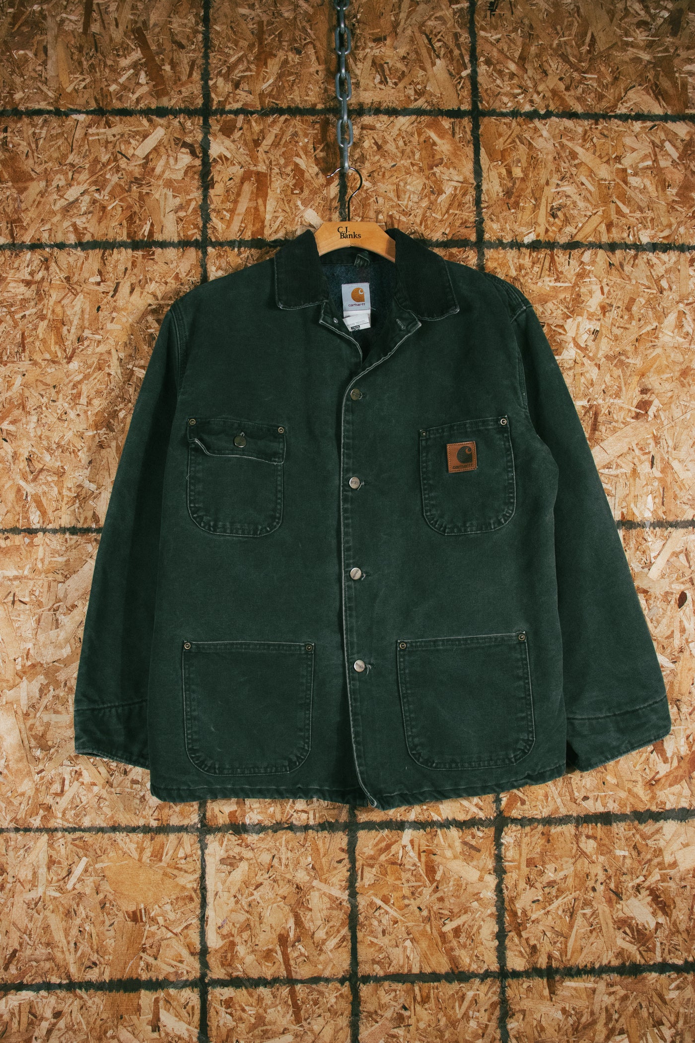 Vintage 90s Carhartt Blanket Lined Chore Jacket - Olive