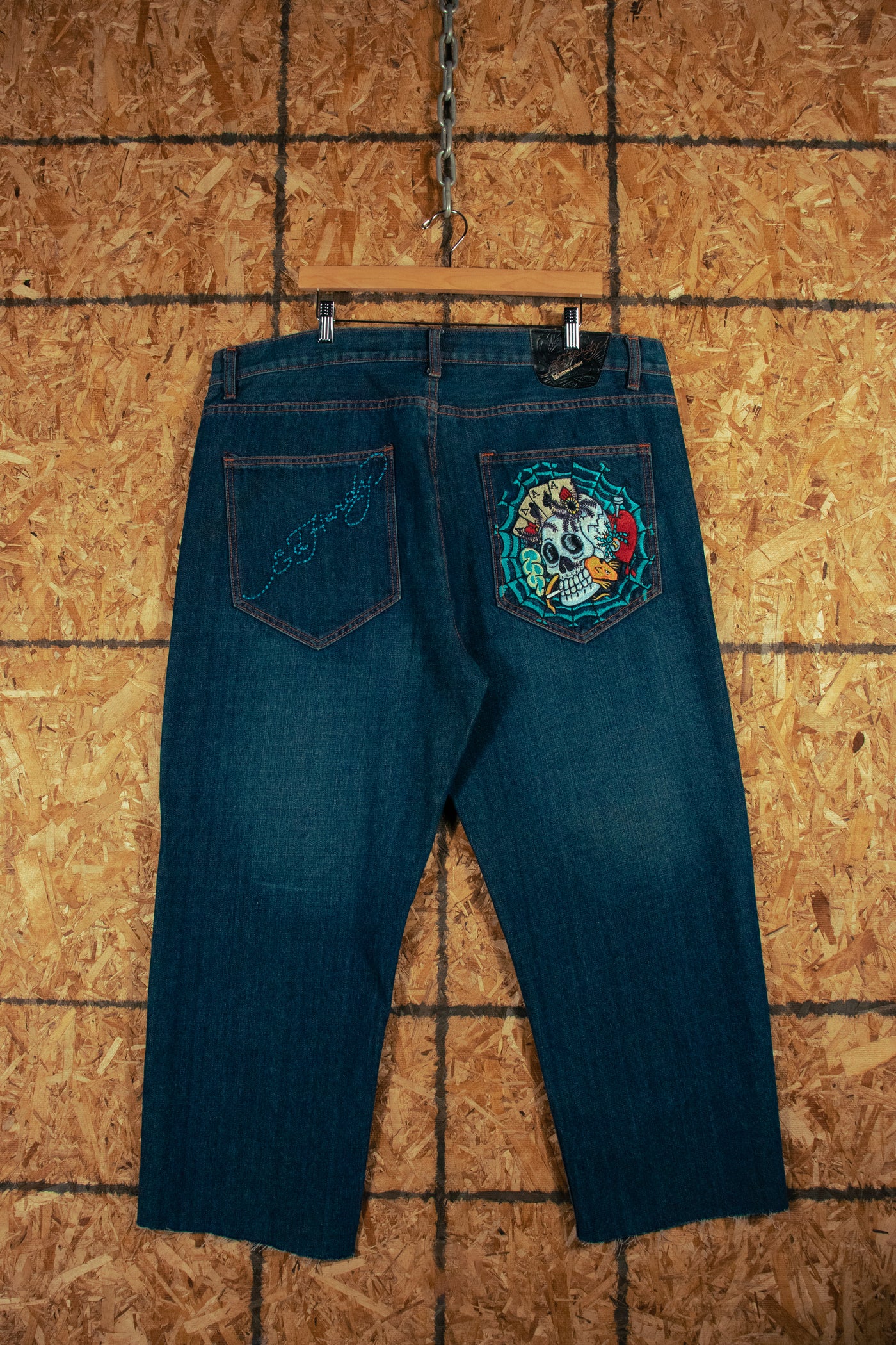 Vintage Ed Hardy Embroidered Skull Jeans