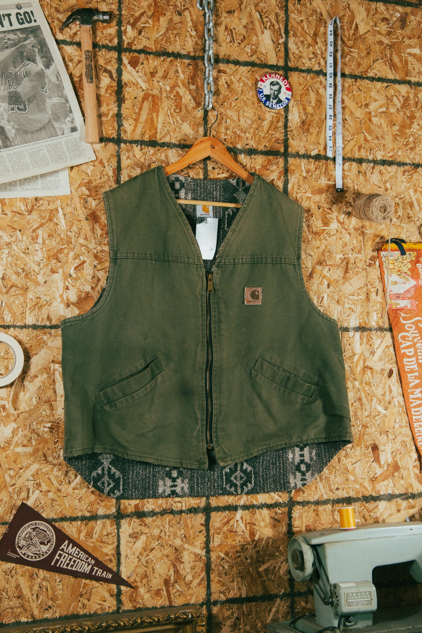 Vintage 90s Carhartt Aztec Lined Vest