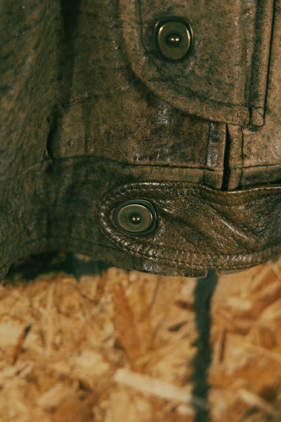 Vintage 90s Sherpa Lined Leather Jacket