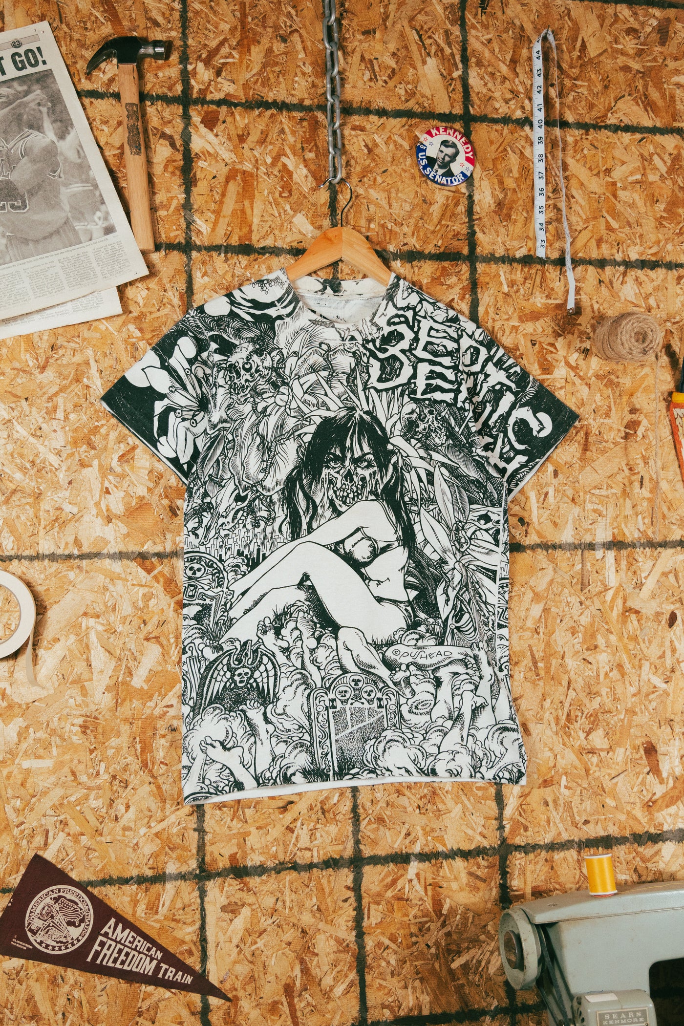 Vintage 1990 Septic Death All Over Print Pushhead T-Shirt 