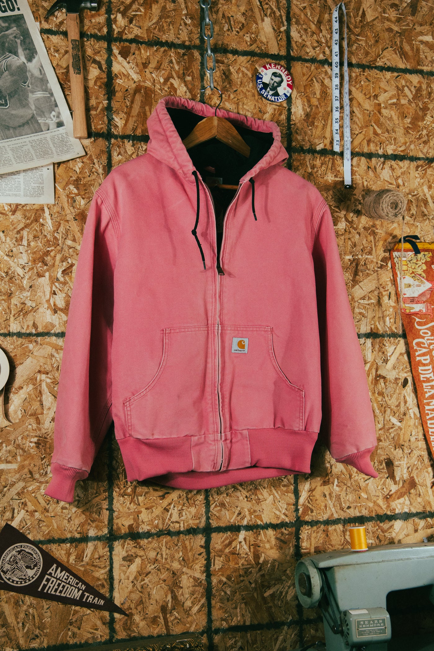 Vintage Carhartt WJ130 BBT Pink Hooded Jacket