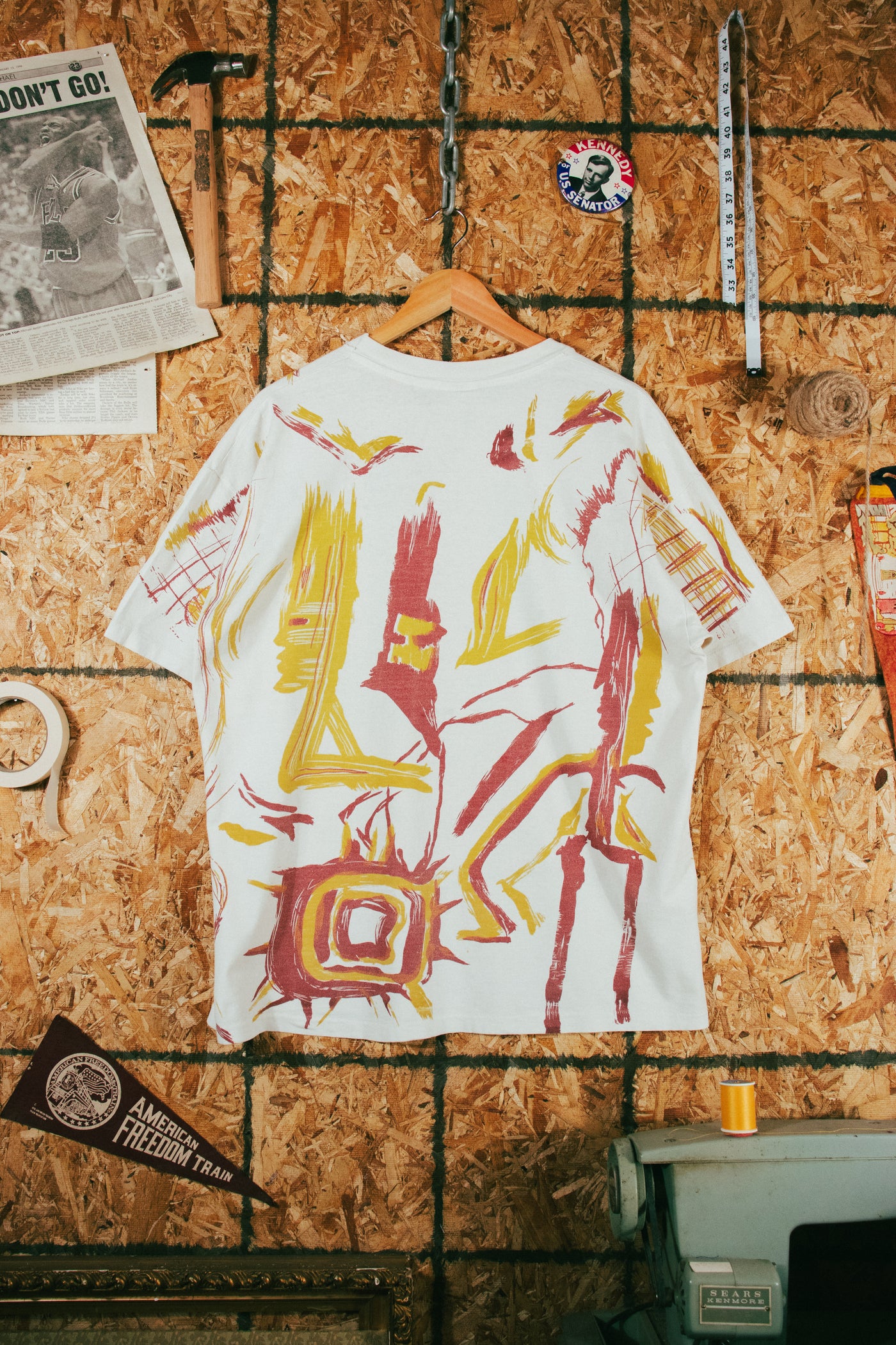 Vintage 90s All Over Print Miles Davis Art T-Shirt