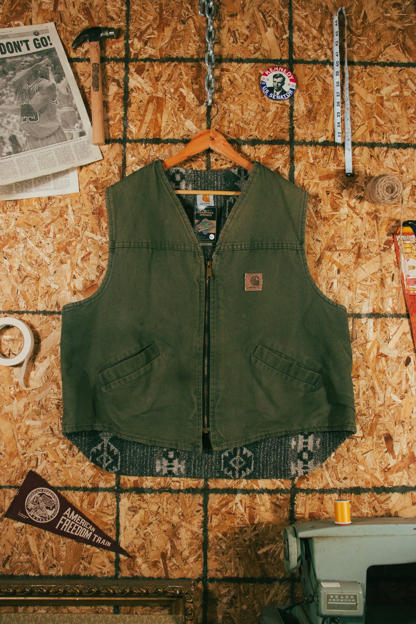 Vintage 90s Carhartt Aztec Lined Vest