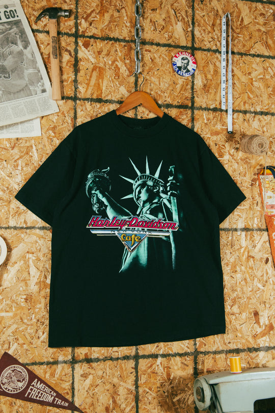 Vintage 90s Harley Davidson Cafe Statue of Liberty T-Shirt