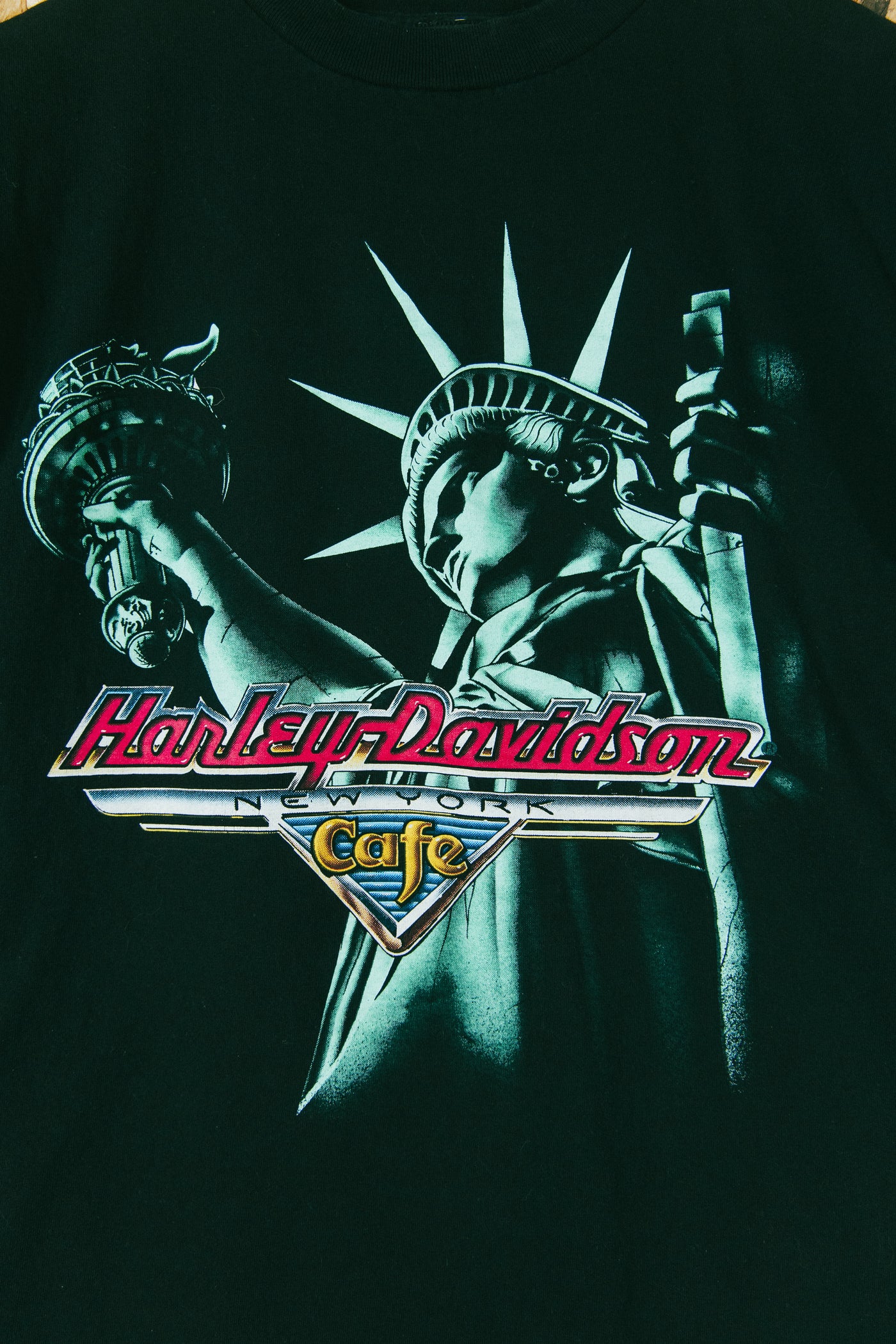 Vintage 90s Harley Davidson Cafe Statue of Liberty T-Shirt 