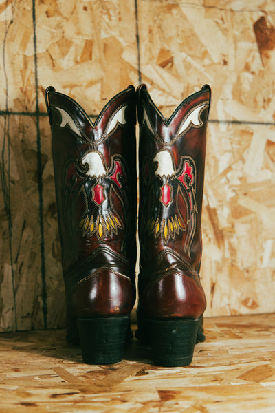 Vintage Eagle Thunderbird Texas Cowboy Boot