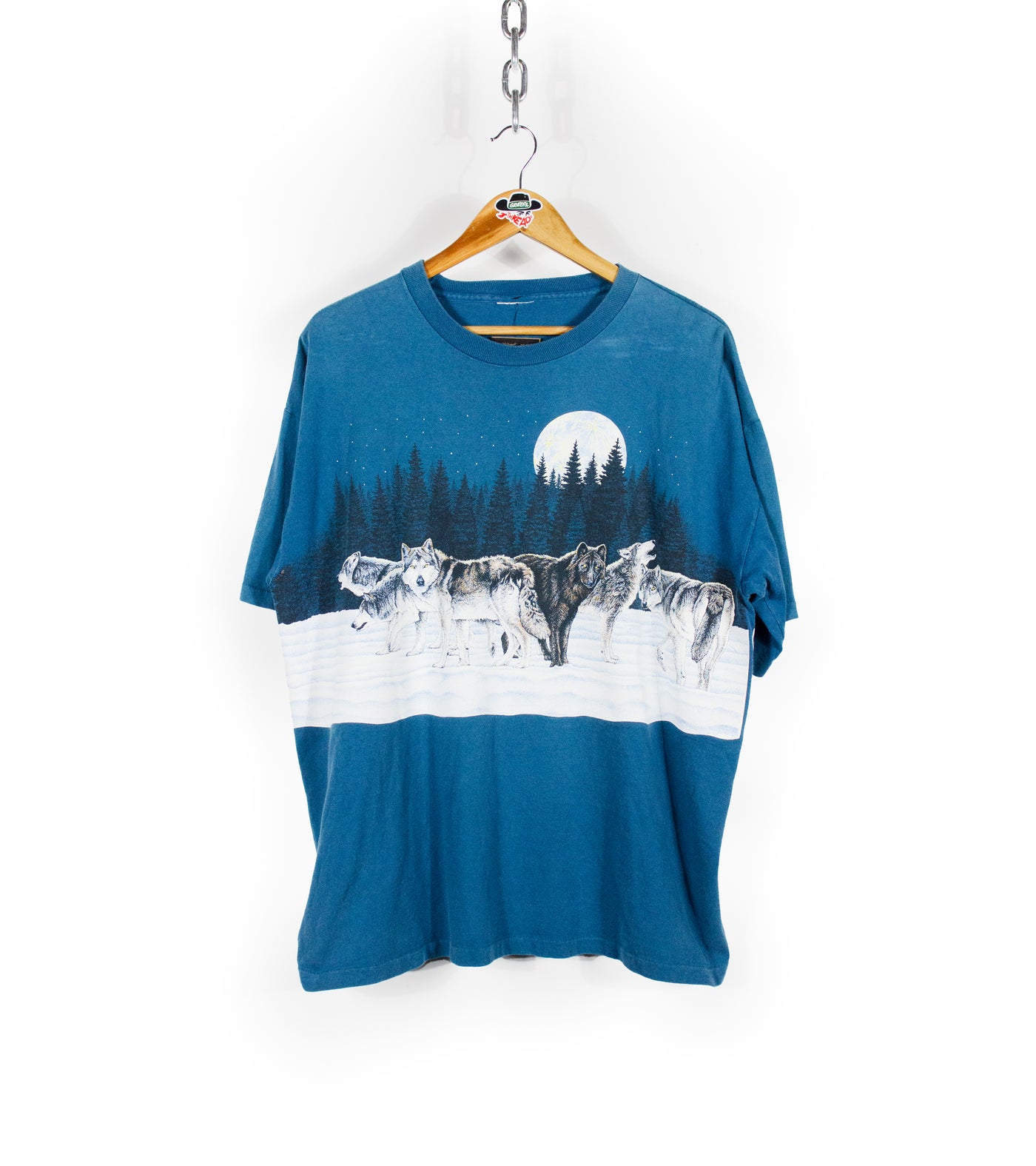 Vintage 90s Sansegal All Over Print Wolf T-Shirt