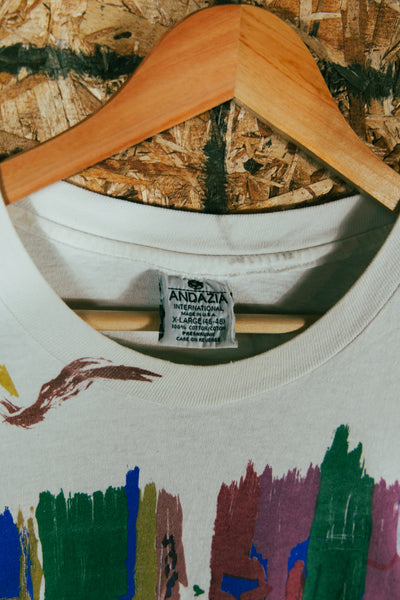 Vintage 90s All Over Print Miles Davis Art T-Shirt