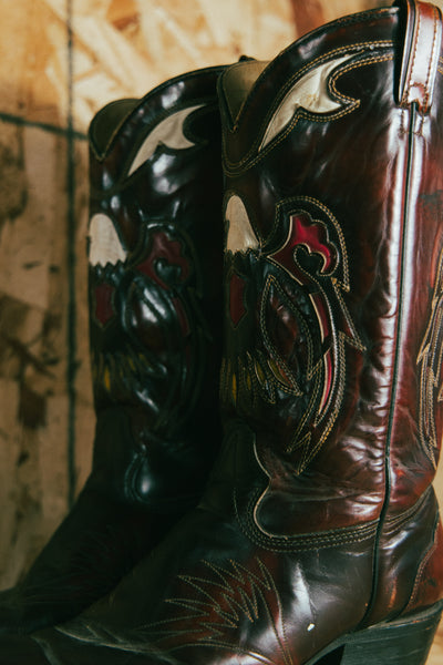 Vintage Eagle Thunderbird Texas Cowboy Boot