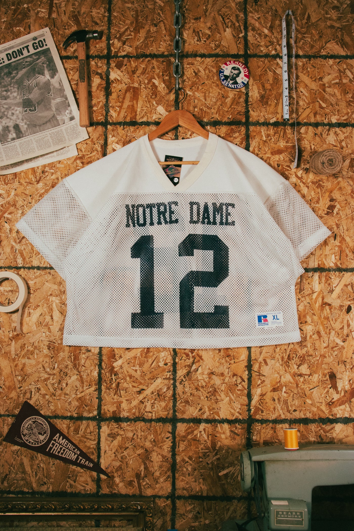 Vintage 80s Notre Dame Croppy Mesh Jersey