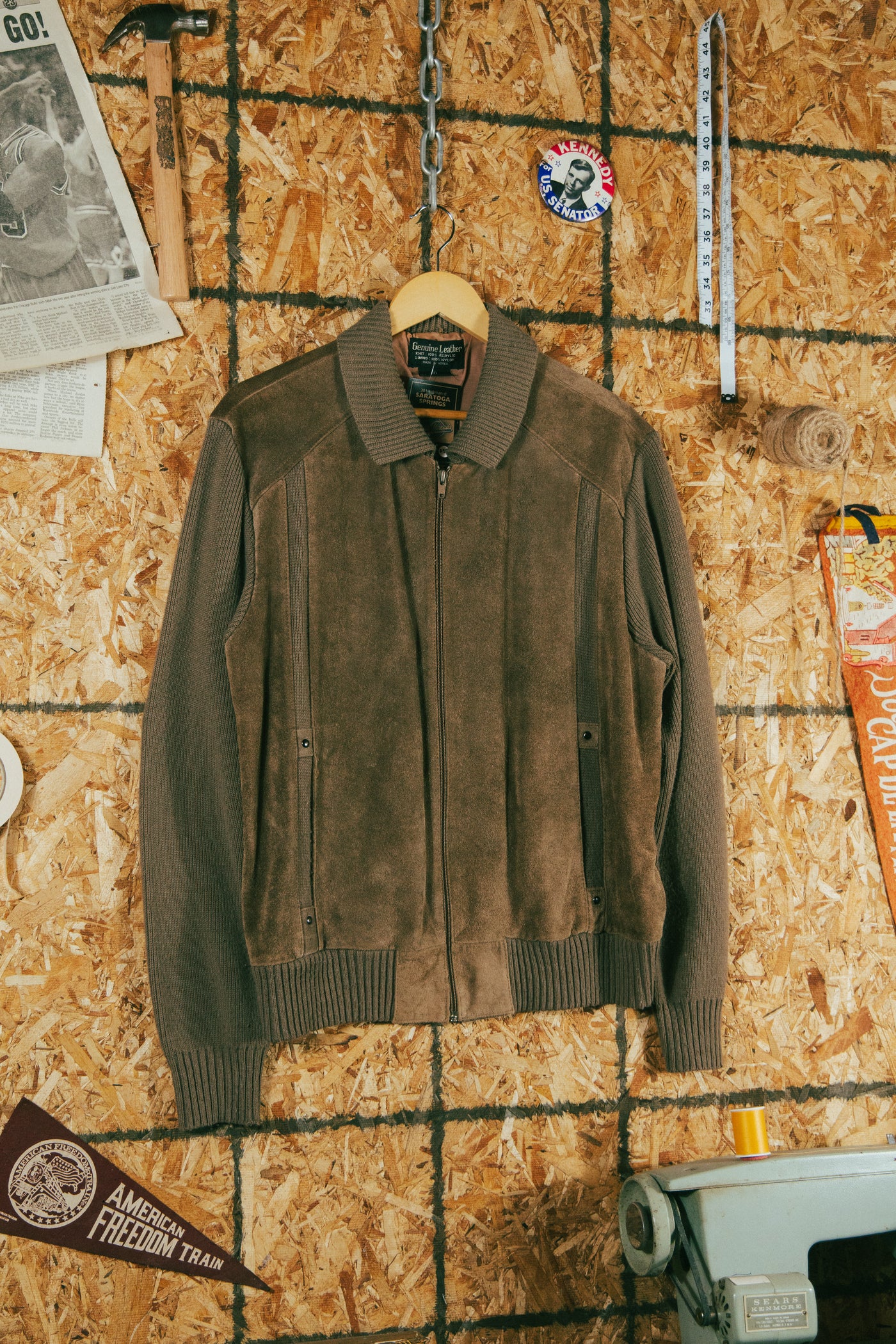 Vintage 80s Leather Zip Up Jacket