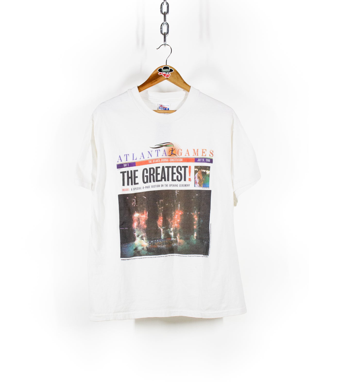 Vintage 1996 Atlanta Games 'The Greatest' Newspaper T-Shirt