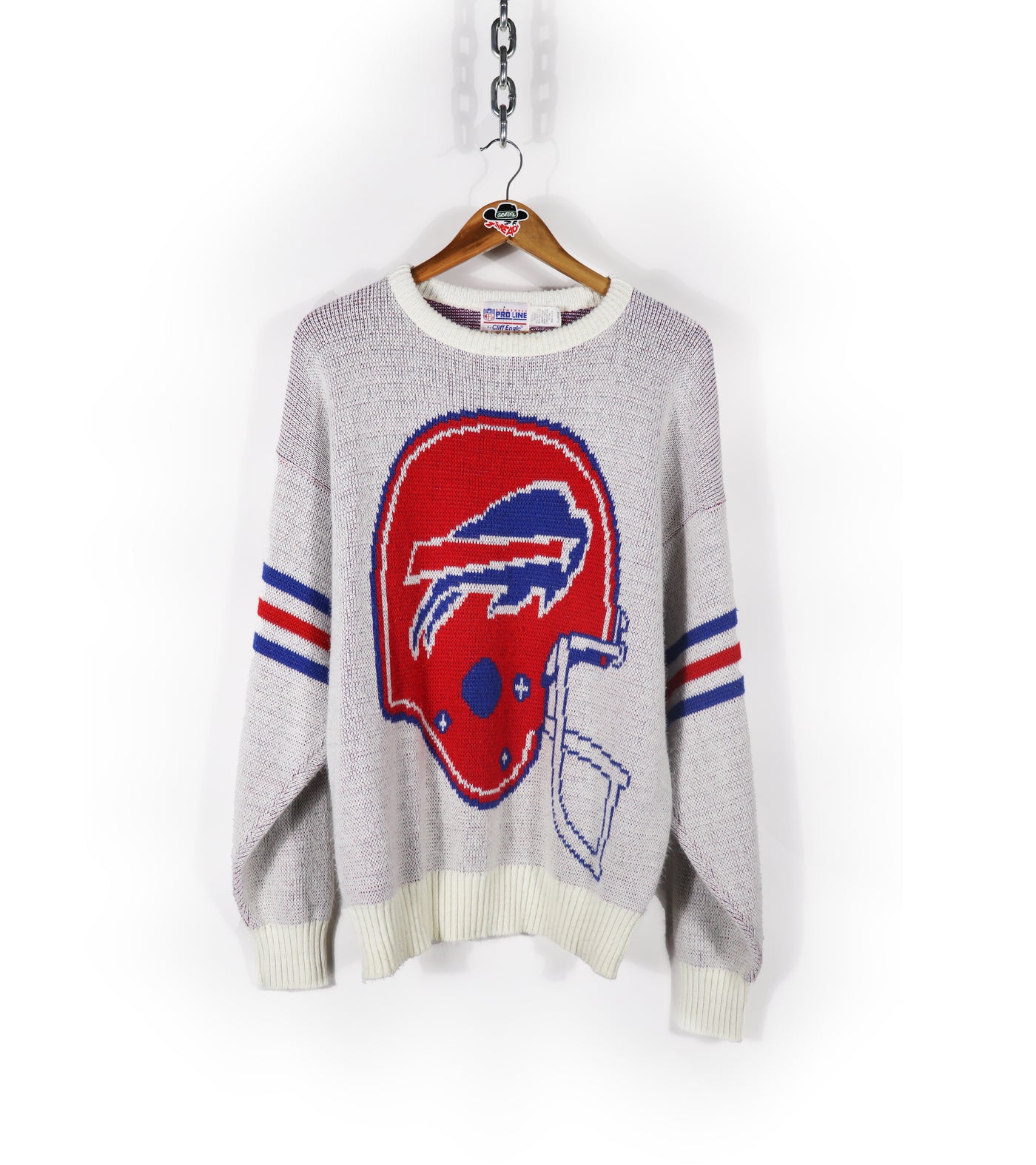 VIntage 80s Cliff Engle Buffalo Bills Knit Sweater