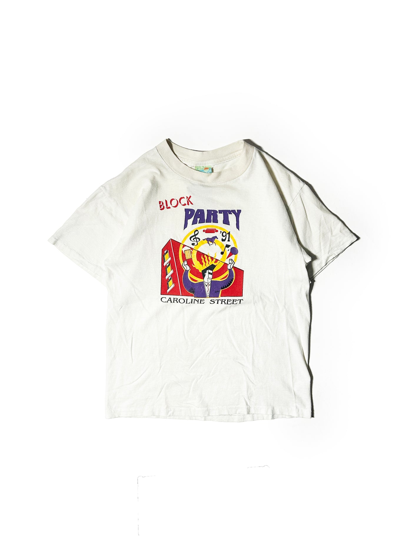 Vintage 1991 Caroline Street Block Party Saratoga City Tavern T-Shirt
