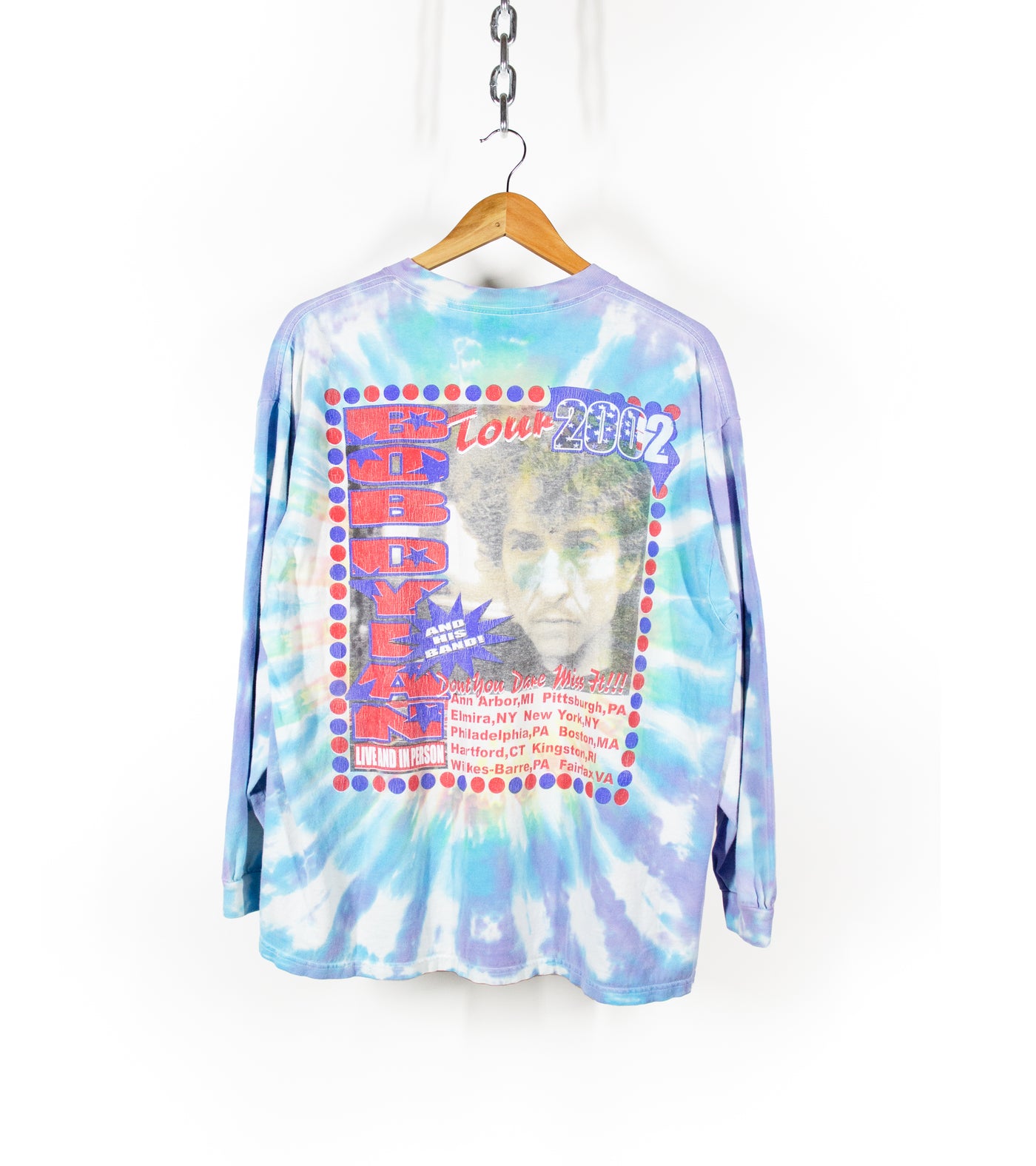 Vintage 2002 Bob Dylan Longsleeve Tie Dye Tour T-Shirt