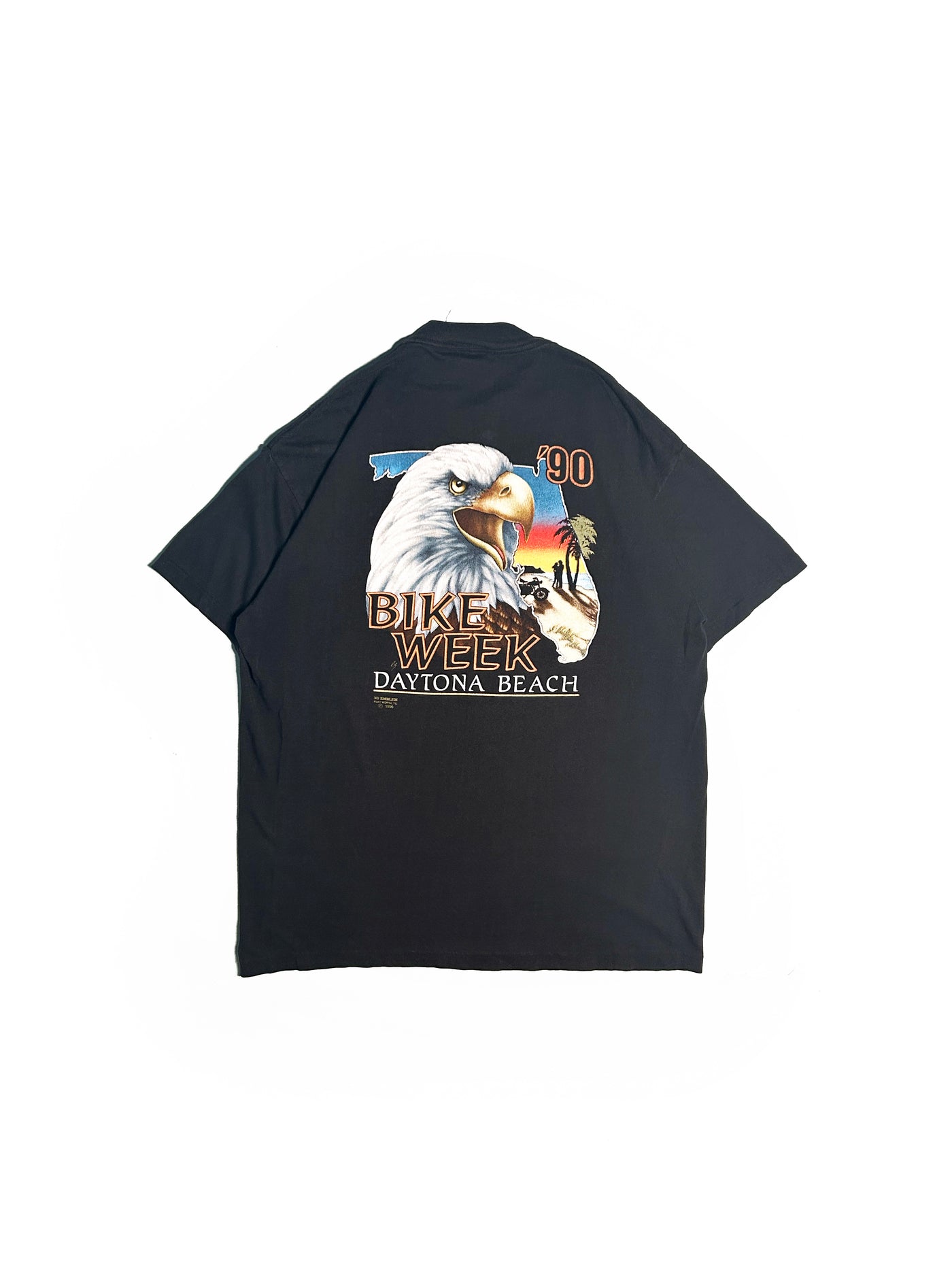 USA製 Harley-Davidson 3D EMBLEM Daytona Vintage 1990 Harley Davidson 'Fat Boy' 3D Emblem Daytona Bike Week