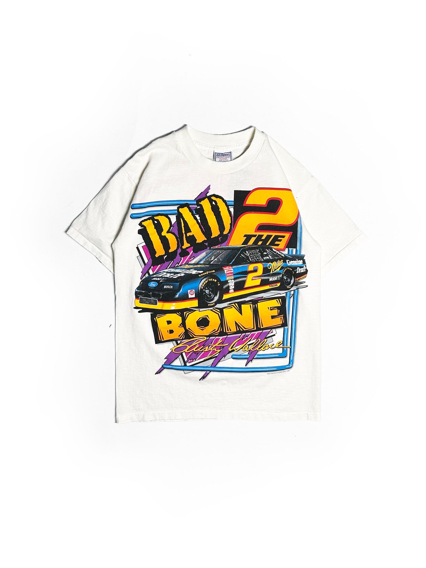 Vintage 90s Rusty Wallace Bad 2 The Bone T-Shirt