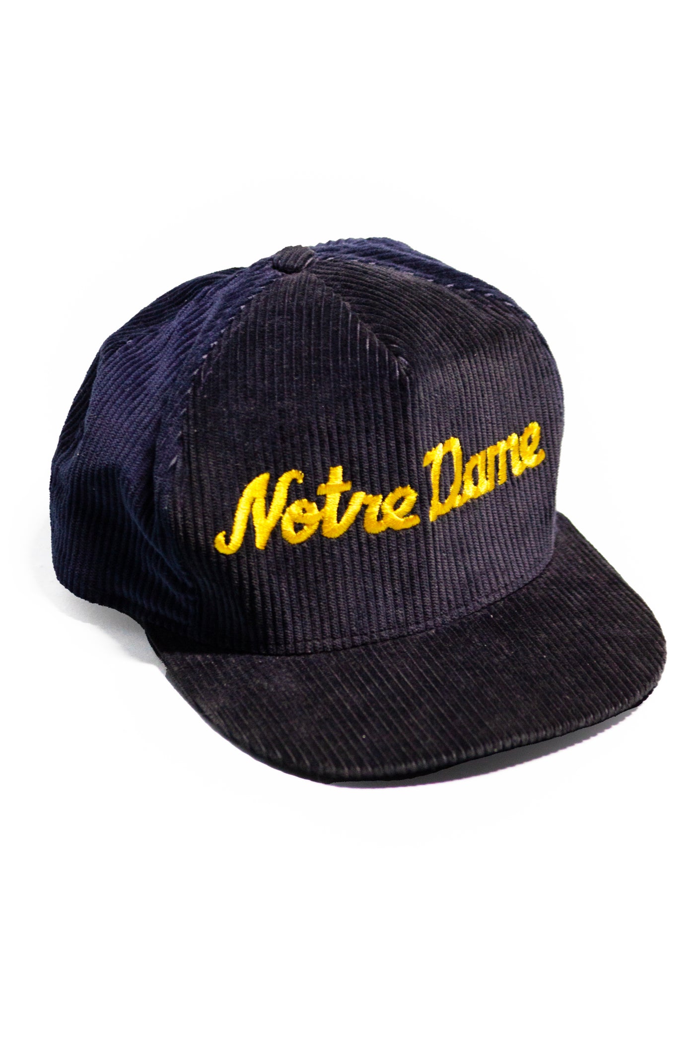 Vintage 80s Notre Dame Corduroy Snapback