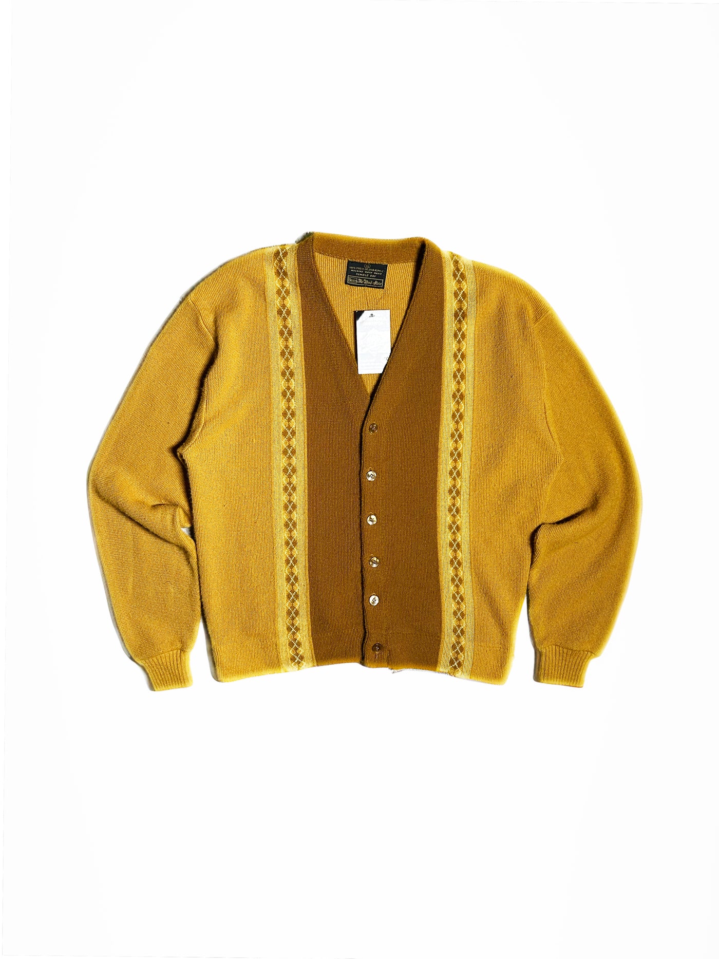 Vintage 70s Sears Rockabilly Mustard Cardigan