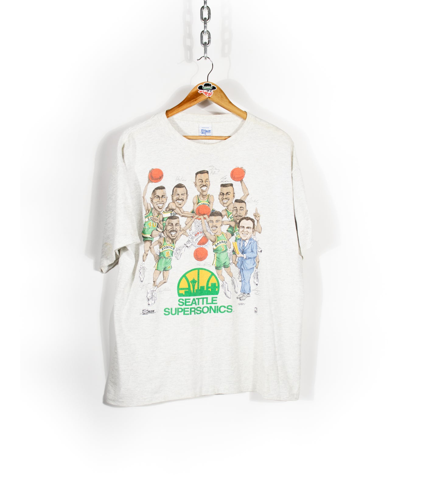 Vintage 90s Seattle Supersonics Caricature T-Shirt