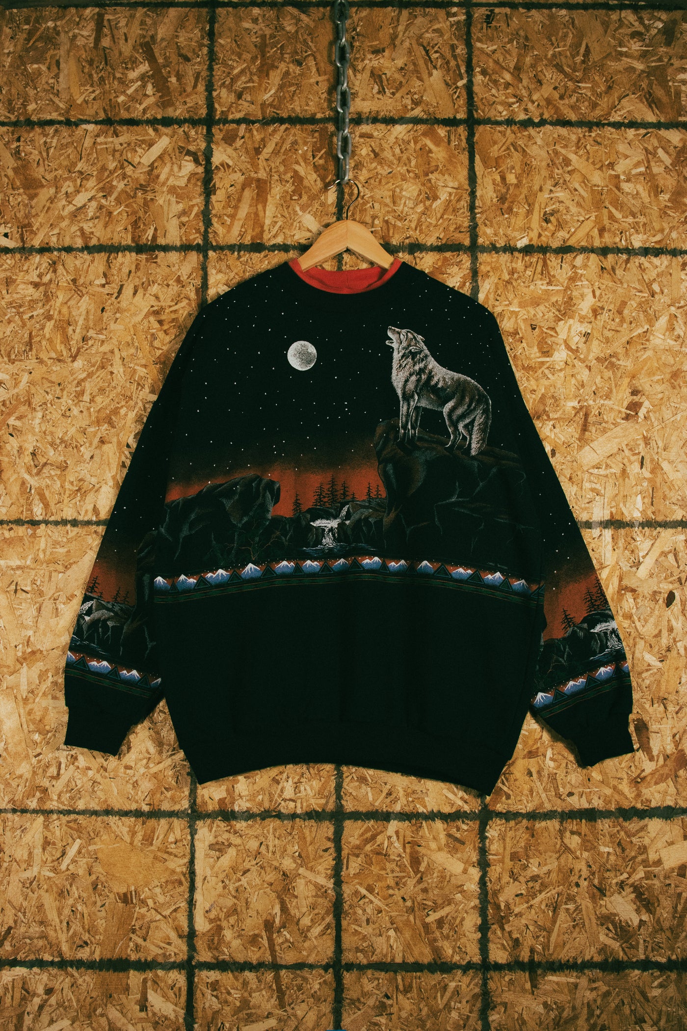 Vintage 90s Wolf All Over Print Crewneck