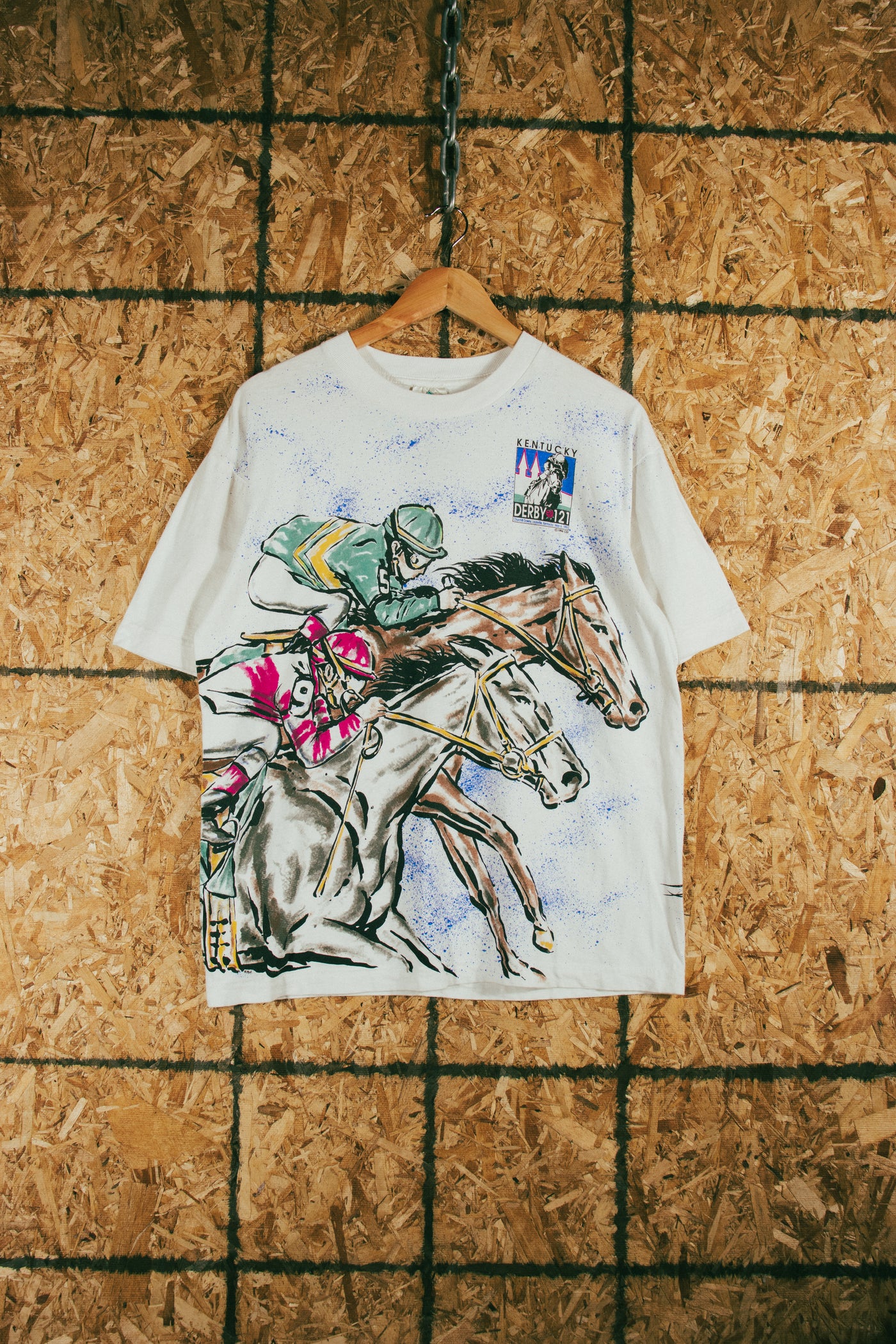 Vintage 1995 All Over Print Kentucky Derby T-Shirt