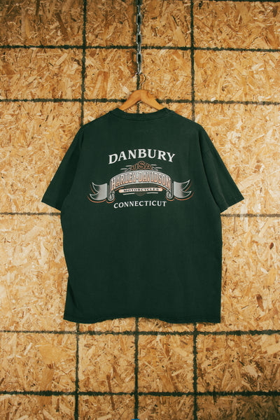 Vintage 1998 Danbury, CT Harley Pocket T-Shirt