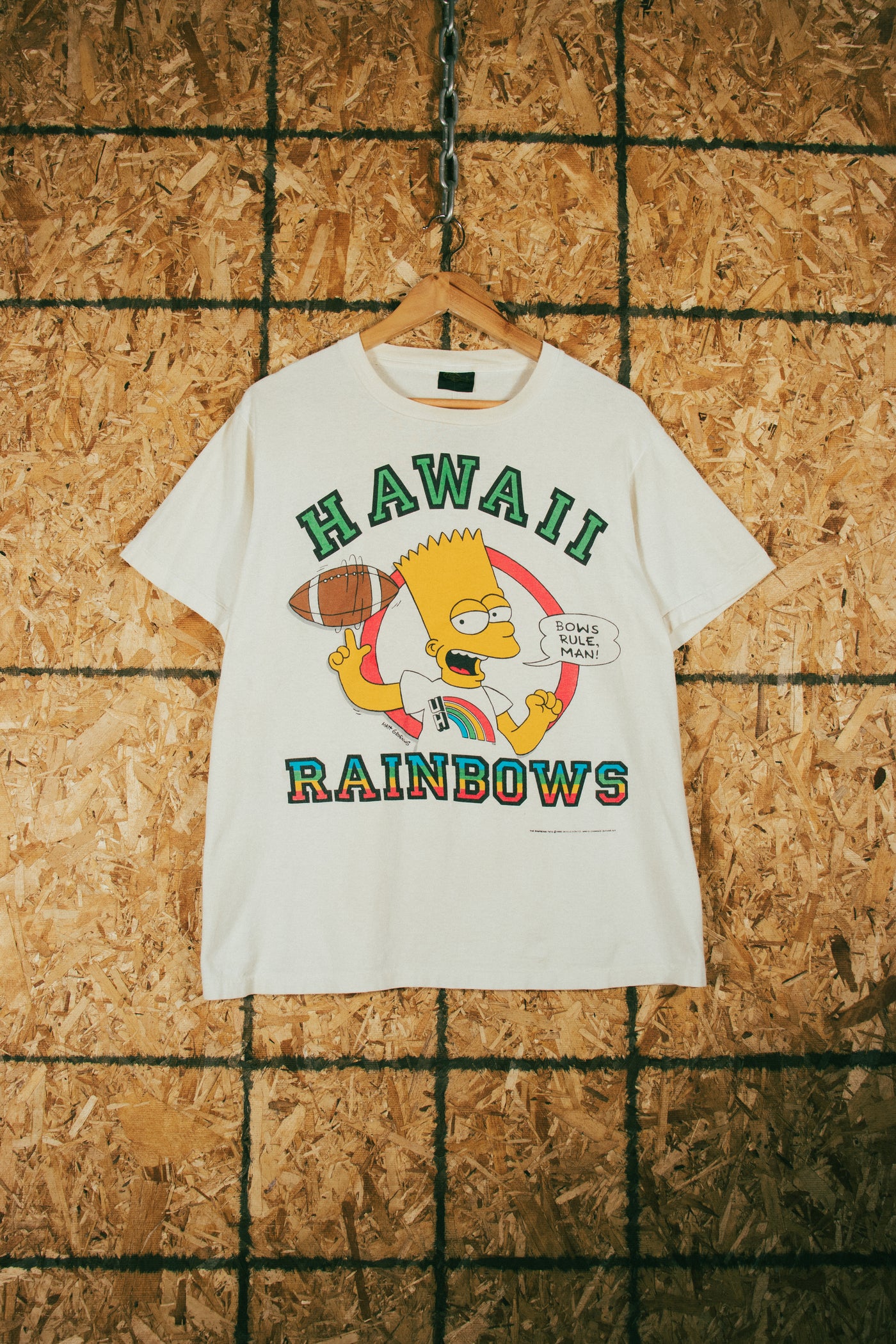 Vintage 1990 Simpsons University of Hawaii Football T-Shirt