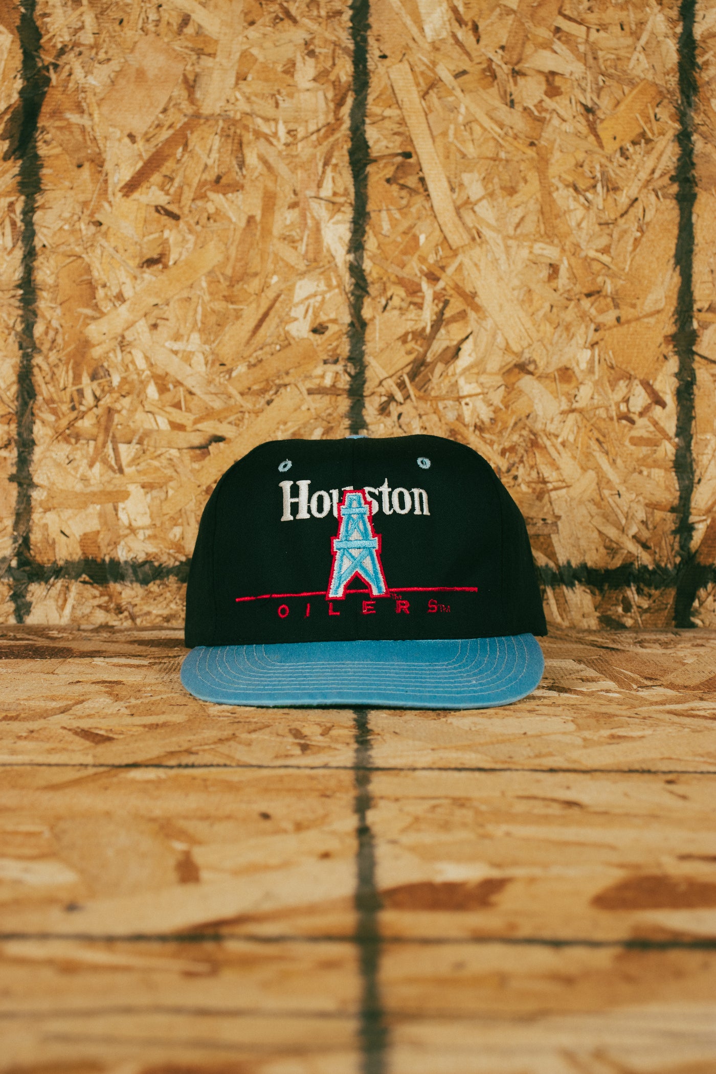 Vintage 90s Houston Oilers Single Line Snapback