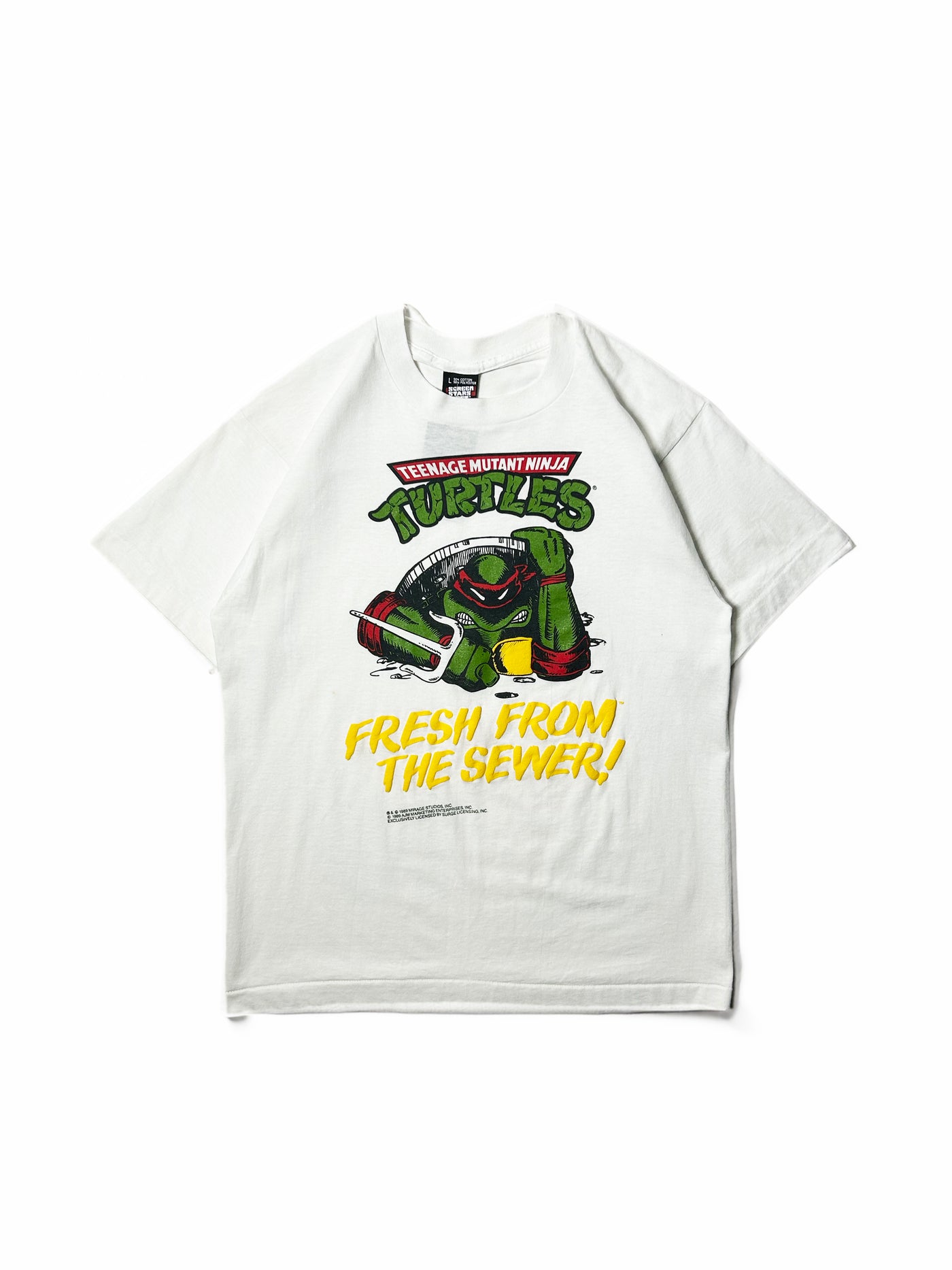 Vintage 1989 Teenage Mutant Ninja Turtles 'Fresh from the Sewer' Puff Print T-Shirt